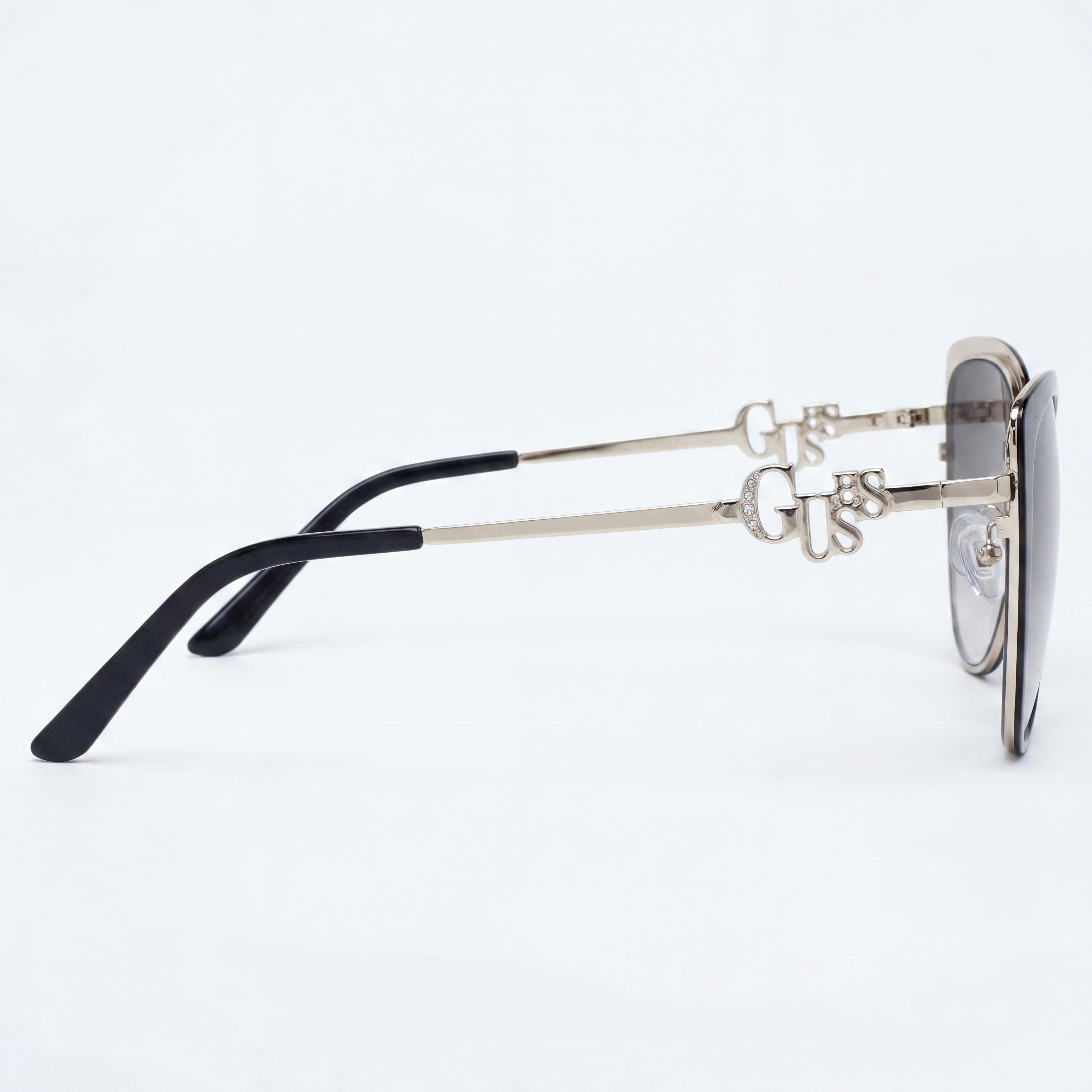 Guess GF6141 01B Shiny Black Cat Eye Sunglasses Unisex, 56mm, Photo 3