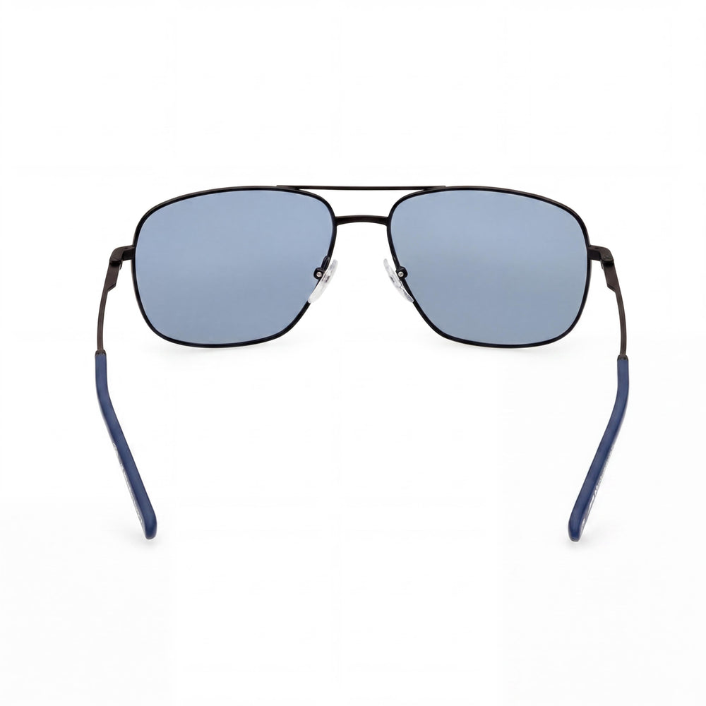 Gafas de sol metálicas para hombre BMW, negro mate/azul, lentes polarizadas con protección UV, tamaño 59-16-145