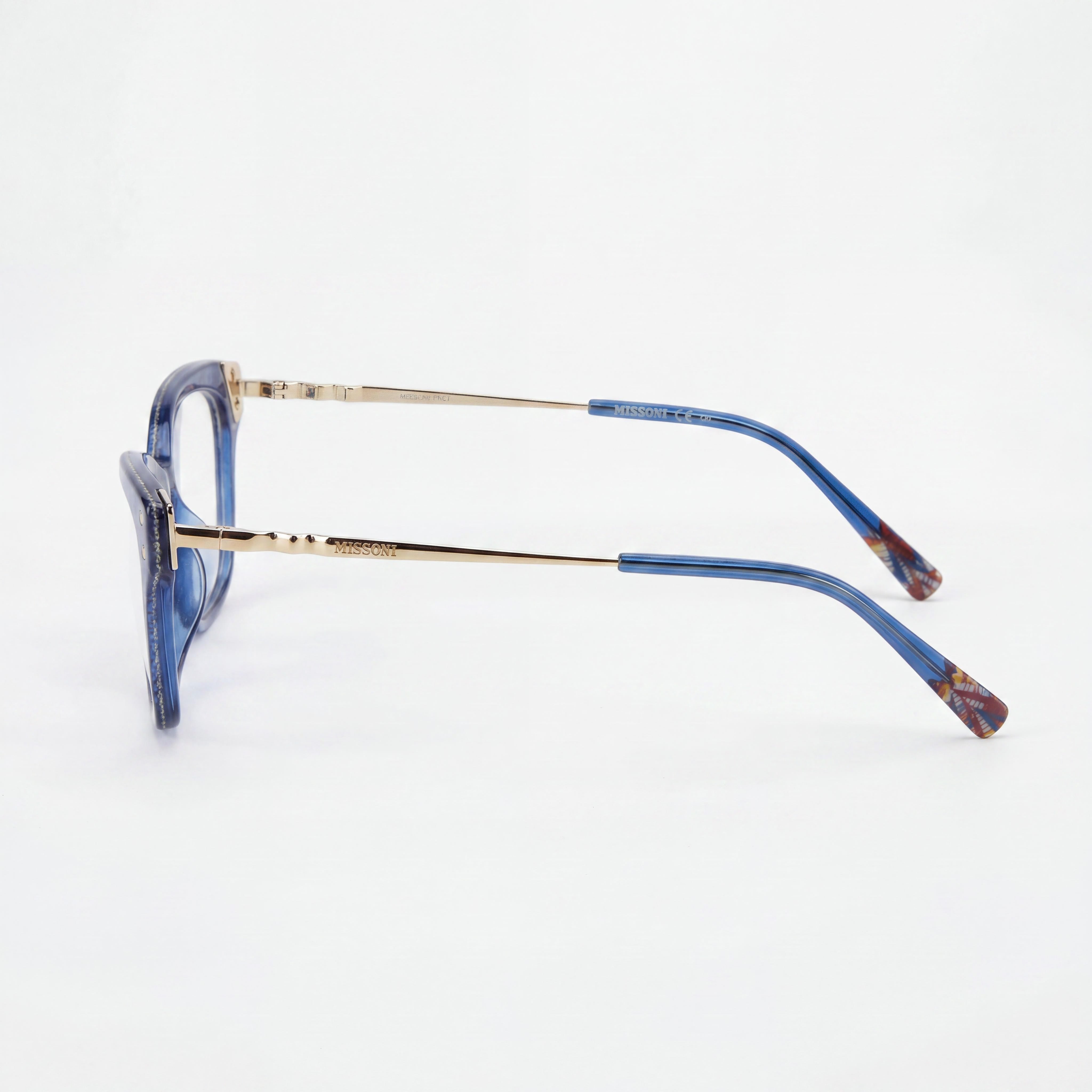 Missoni Modern Unisex Blue Polyamide Frame Eyewear: 52mm Lens, 17mm Bridge, 145mm Temple, Photo 2