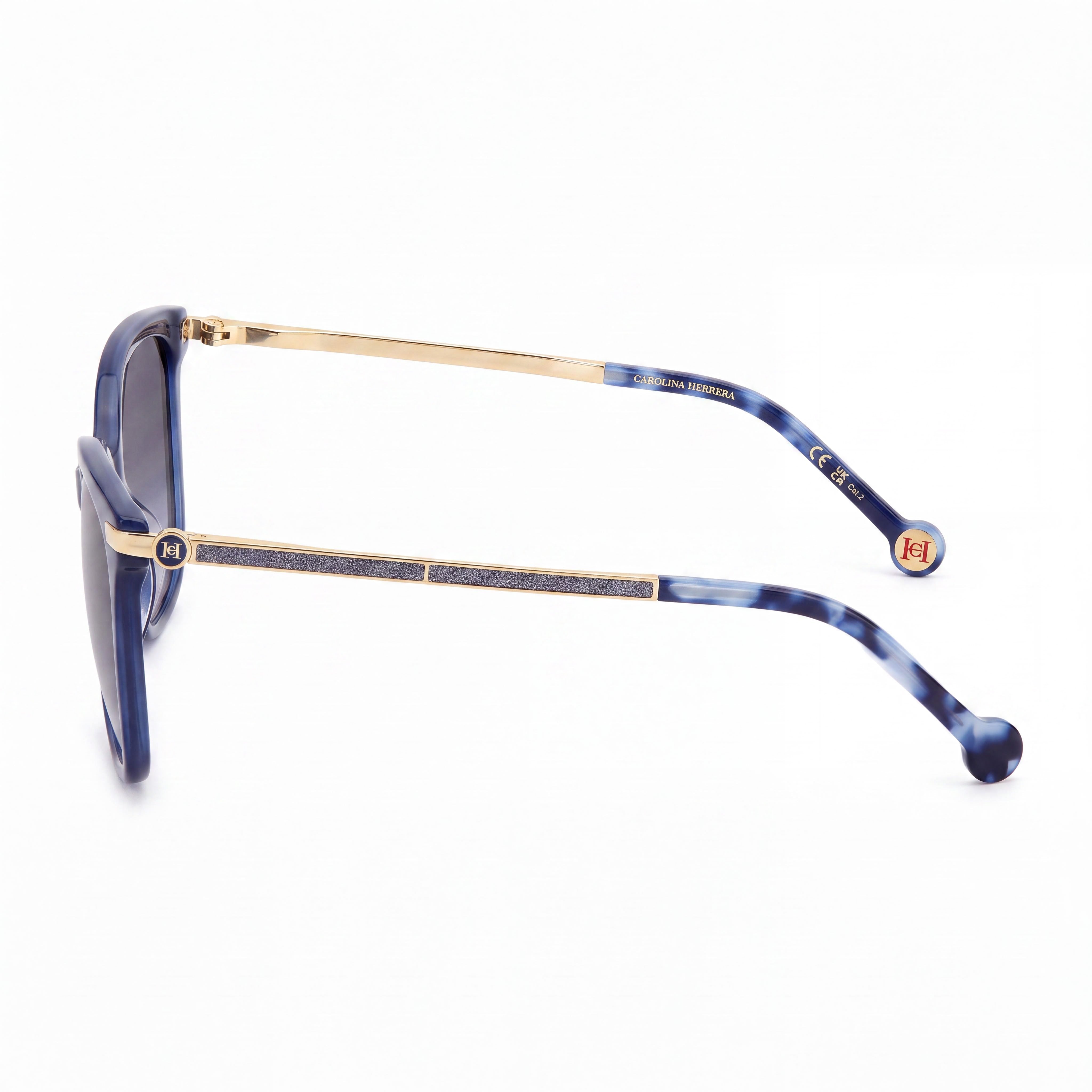 Carolina Herrera Modern Women's Acetate Blue Frame Grey Azure Lens Sunglasses, Photo 3