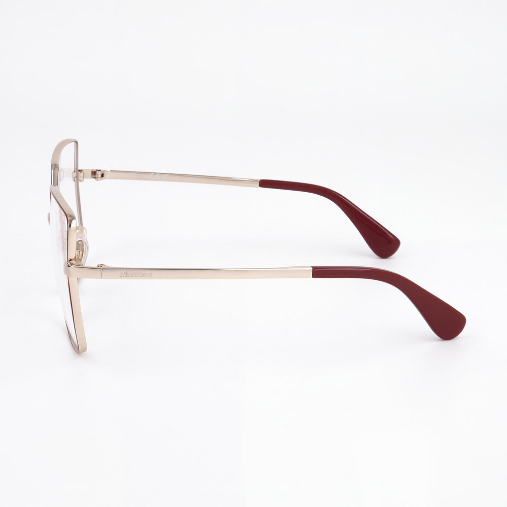 MaxMara Casual Women's Red Metal Frame Transparent Plastic Lens Sunglasses, Lens Width 60mm, Bridge Width 15mm, Temple Length 140mm