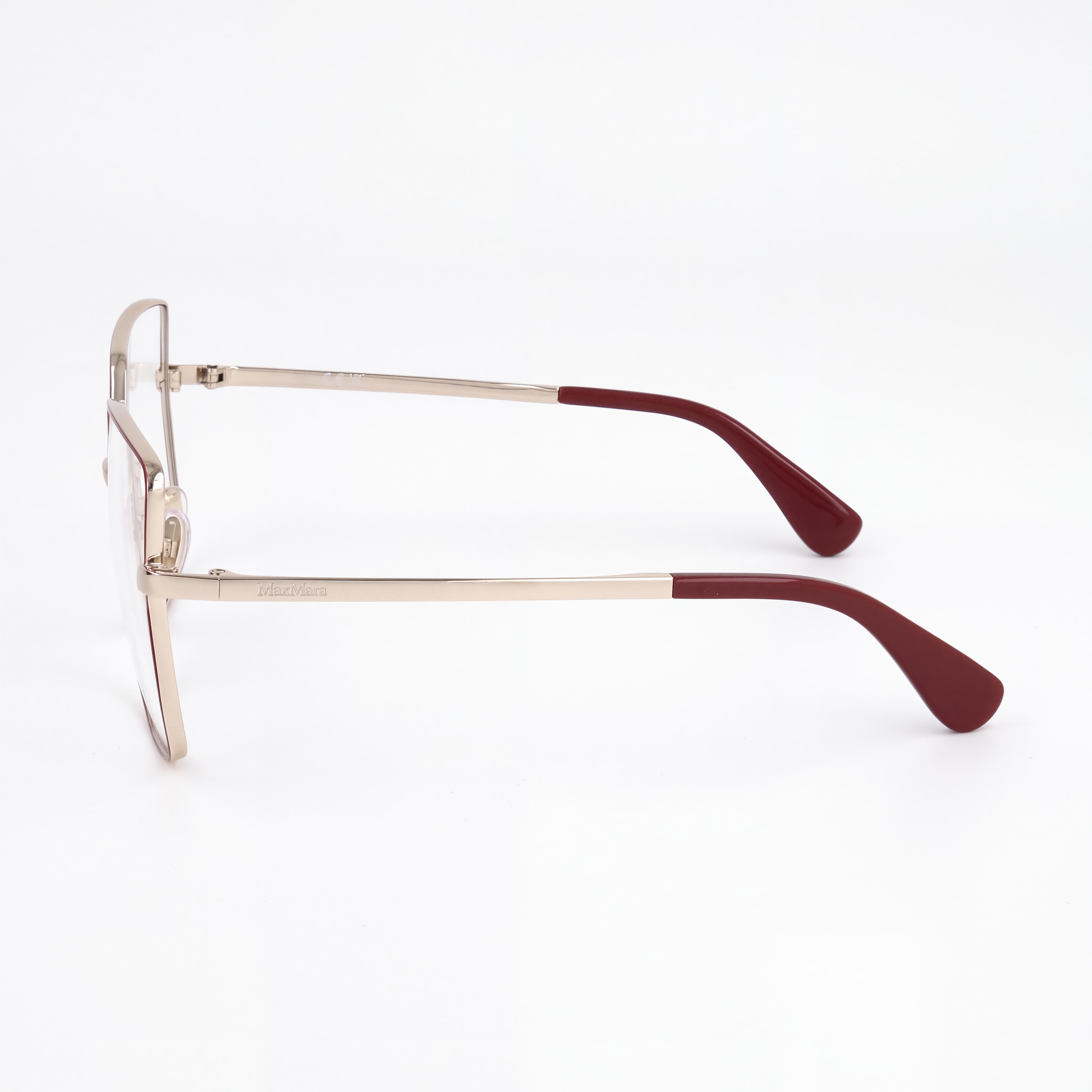 Gafas de sol casuales MaxMara para mujer, montura de metal rojo, lente de plástico transparente, ancho de lente 60 mm, ancho de puente 15 mm, largo de patilla 140 mm, Photo 2