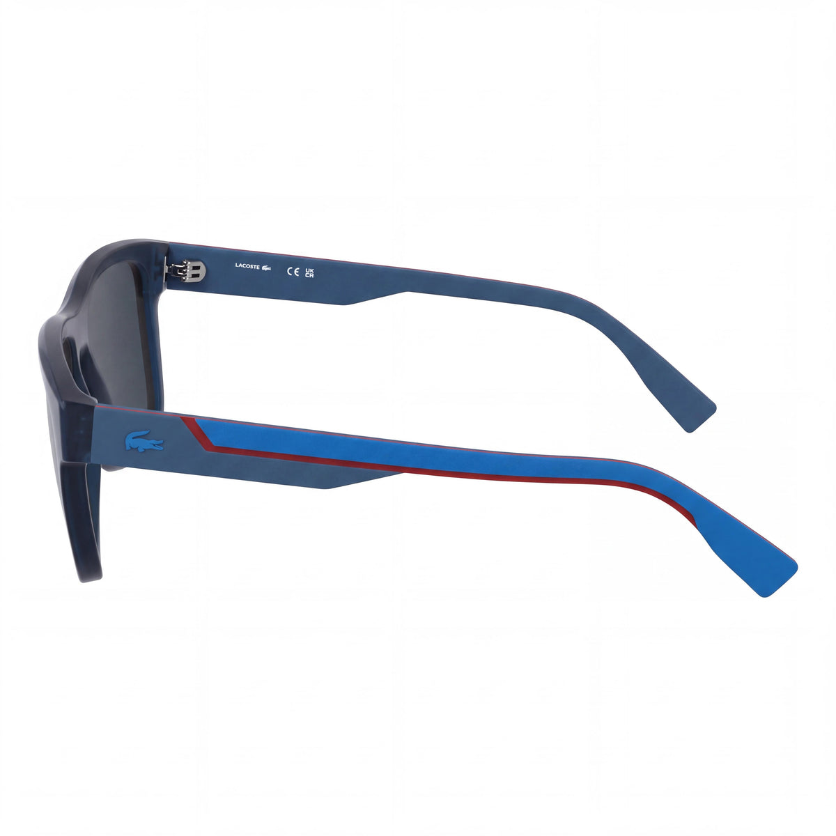 Gafas de sol Lacoste L6058s para hombre con montura de plástico azul mate, lentes azules sólidas y protección UV, 54 mm, Photo 3