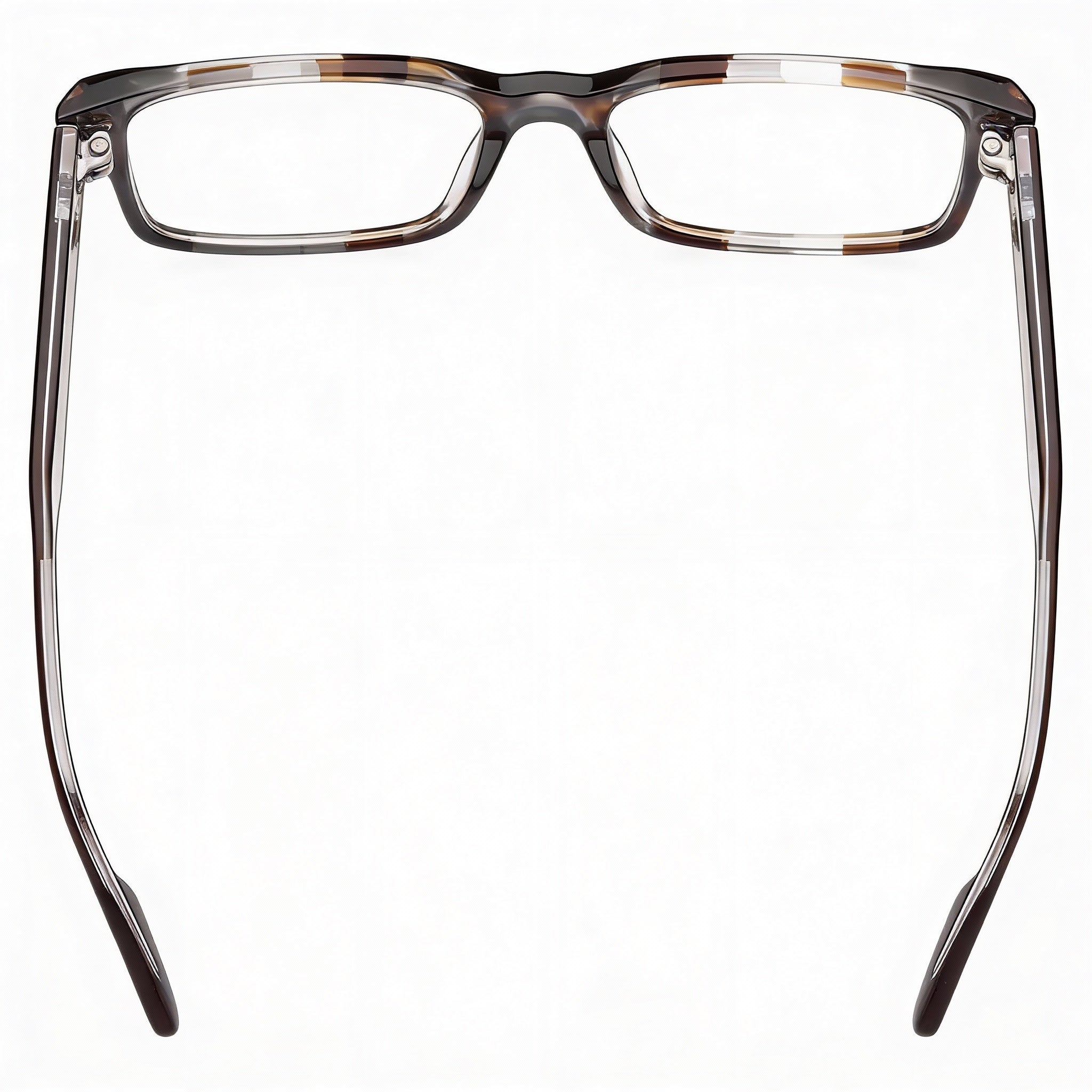 Ermenegildo Zegna Ez5254 Women's Acetate Soft Rectangular Optical Frames Shiny Stripped Brown 54-18-145, Photo 4