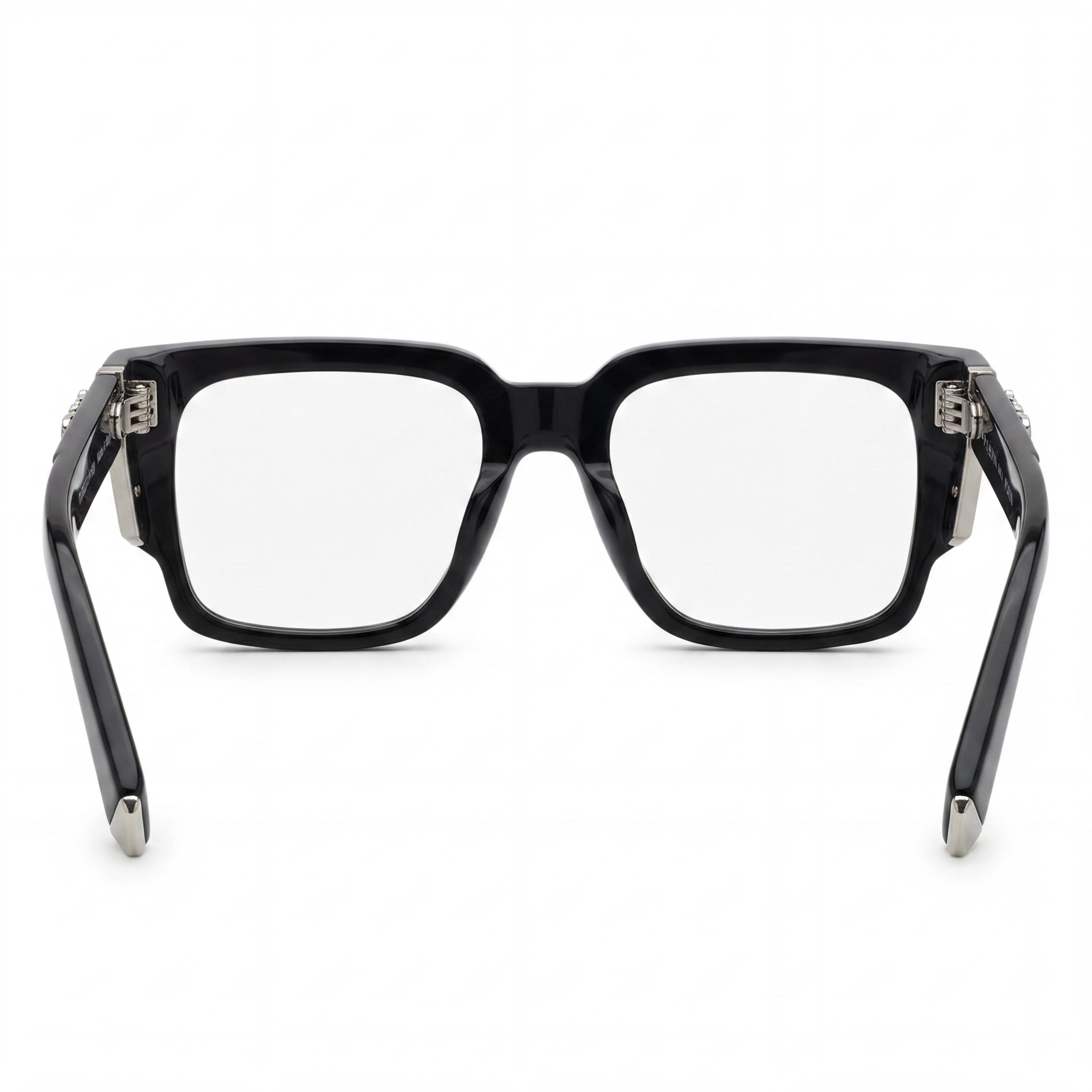 Gafas de acetato negro brillante Philipp Plein Vpp141m para hombre, lentes de 54 mm, puente de 18 mm, patillas de 145 mm, Photo 4