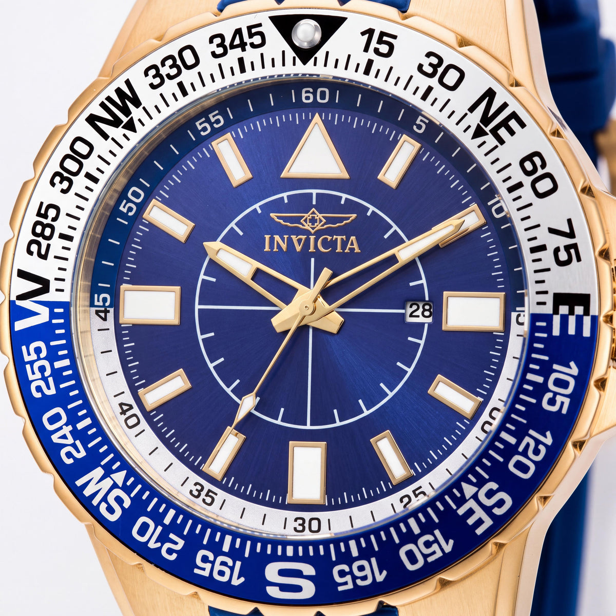 Invicta Aviator 19270 Unisex Quartz 52mm Stainless Steel Blue Dial Water Resistant Compass Watch, Photo 2
