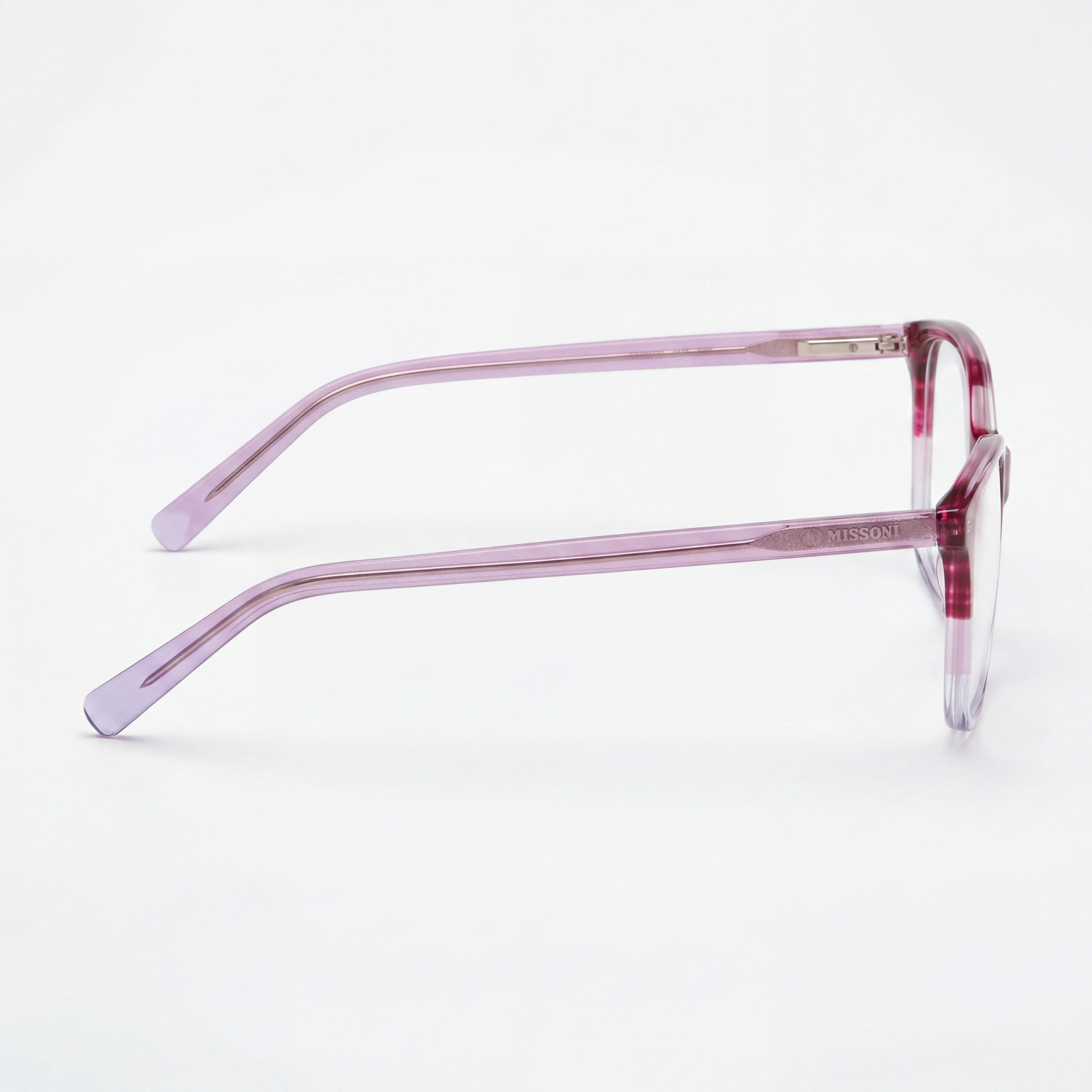 Missoni MMI 0010 Women's Full-Rim Square Optical Frames, Pink Horn Tri-tone Acetate, Size 54-16-140, Photo 2