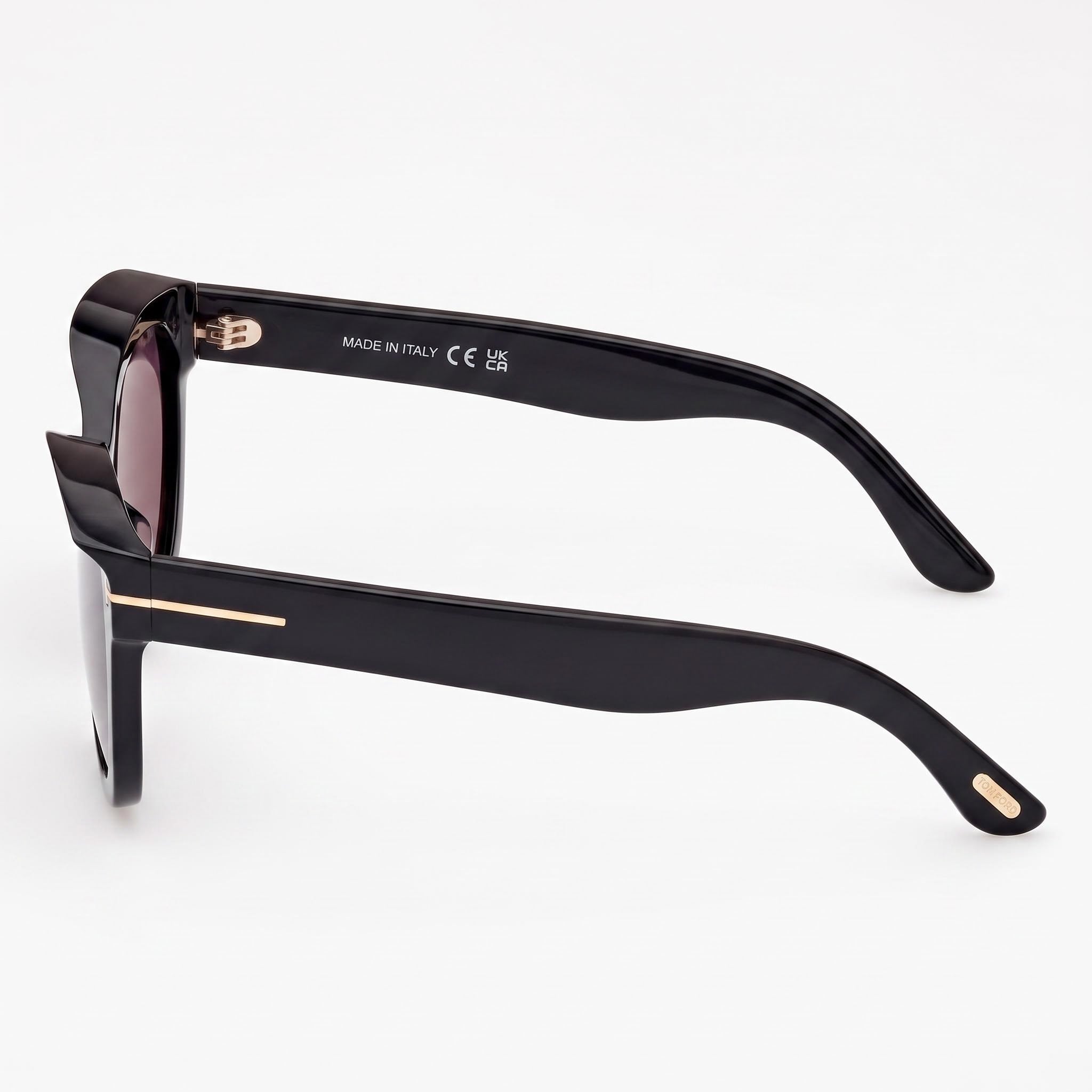 Tom Ford Tamara FT1114 Women's Shiny Black Plastic Frame Smoke Lenses 100% UV Protection 54mm, Photo 2