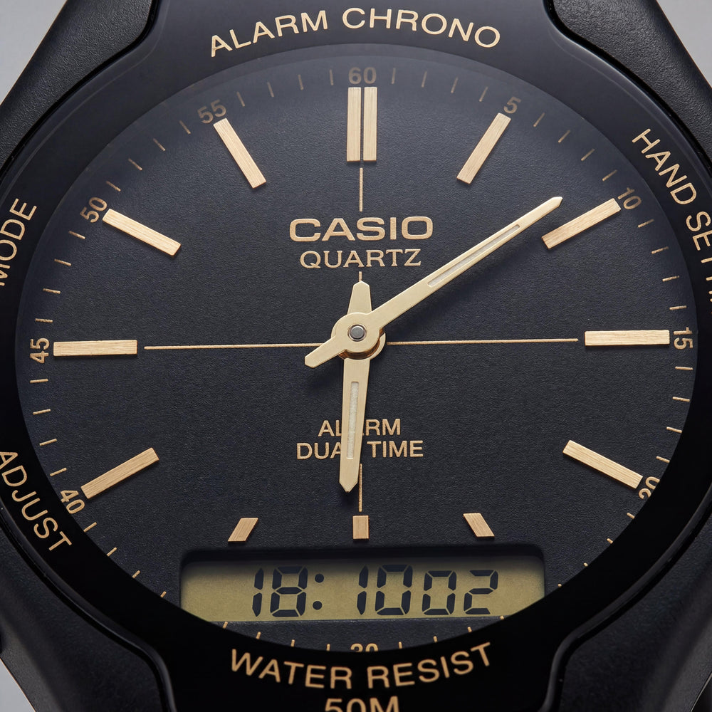 Casio AW-90H-9EVDF Men's Black Resin Quartz Watch, 39mm