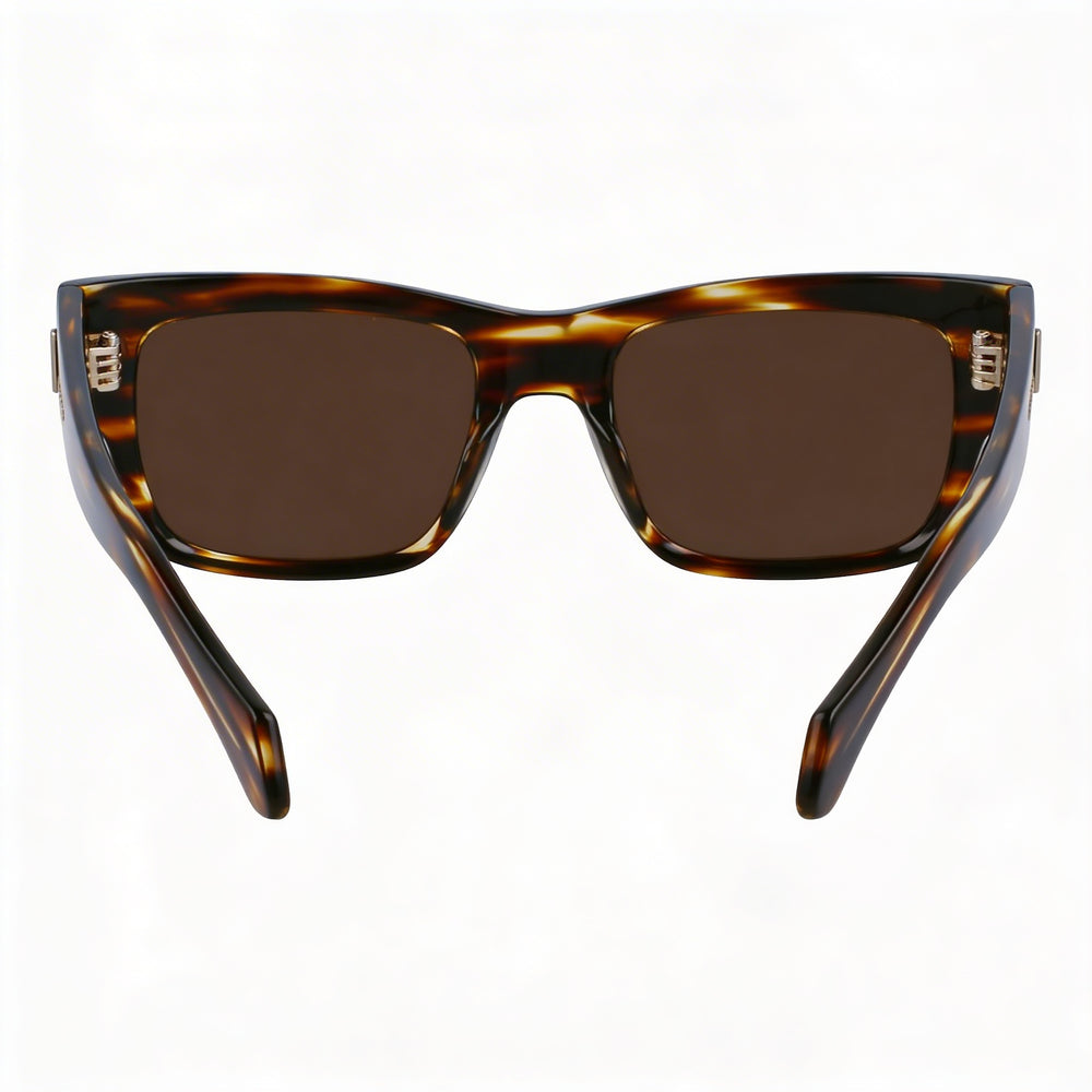 Gafas de sol Ferragamo Sf2011s para hombre, de plástico marrón a rayas, 53mm, 100% protección UV, sin polarizar