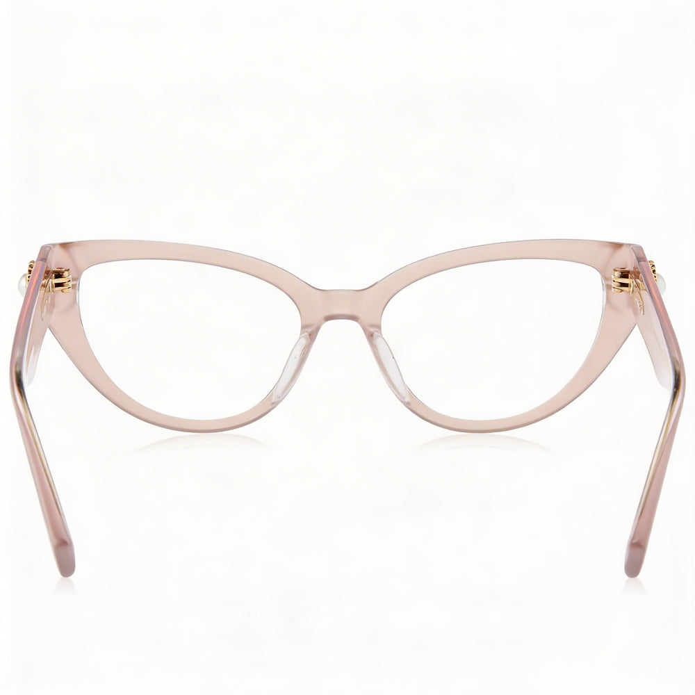 Gafas de sol modernas Moschino para mujer con montura de acetato color piel y lentes de policarbonato de 52 mm de ancho.