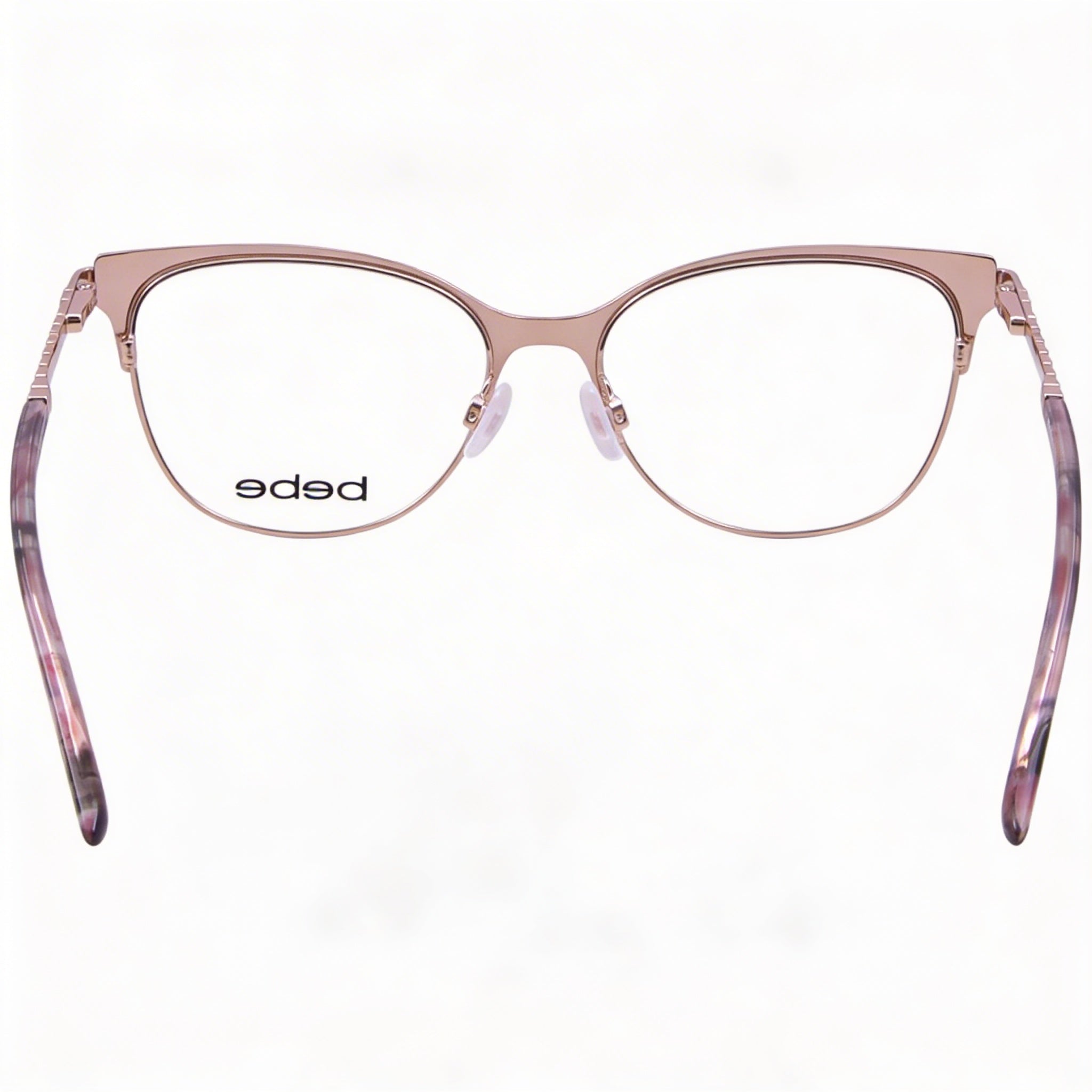 bebe Bb5224 Gafas de mujer con montura completa Cat Eye de metal rosa, ancho de lente 52 mm, Photo 4