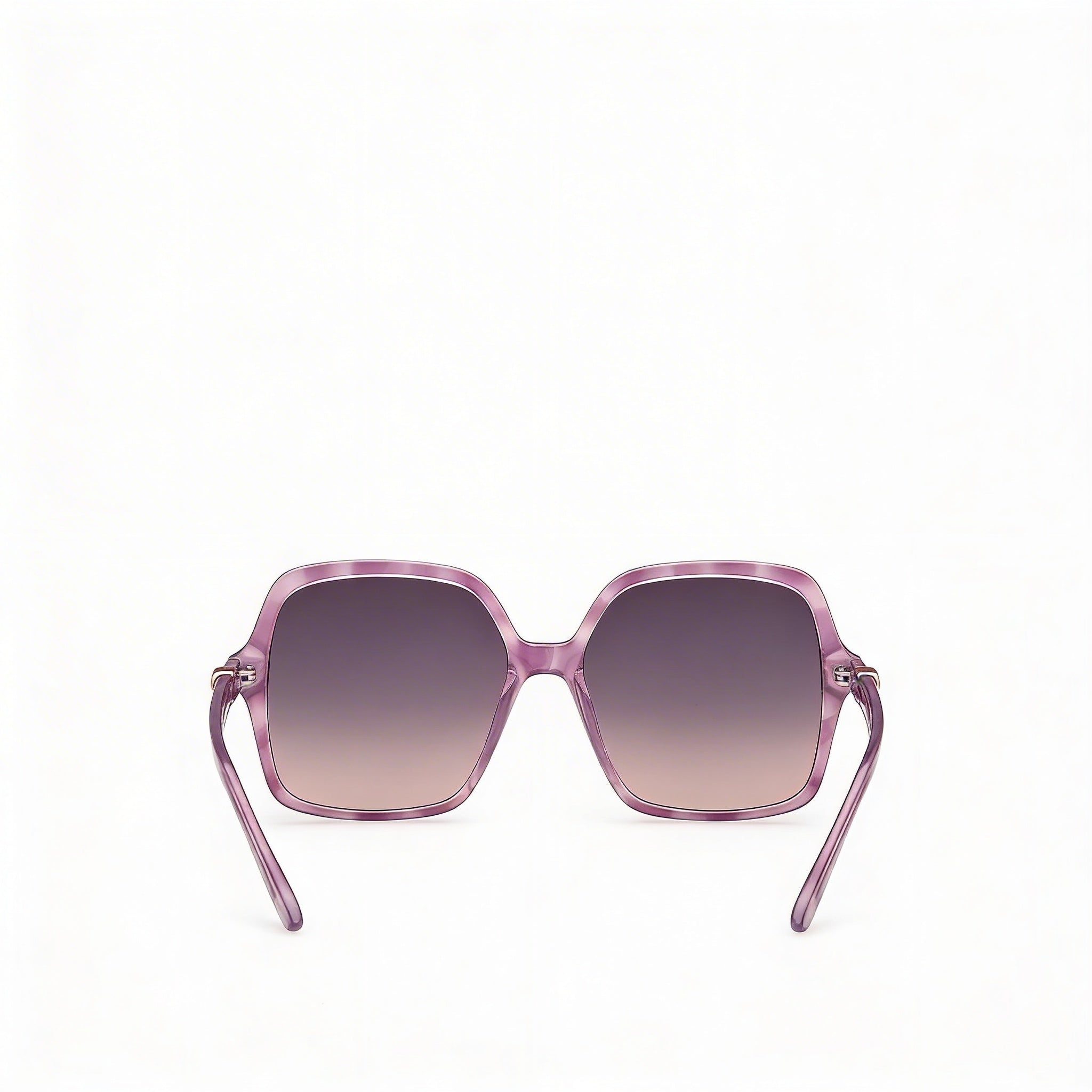 GUESS Gafas de sol modernas para mujer con montura de plástico lila Avana y lentes de policarbonato degradadas violetas de 57 mm, Photo 3