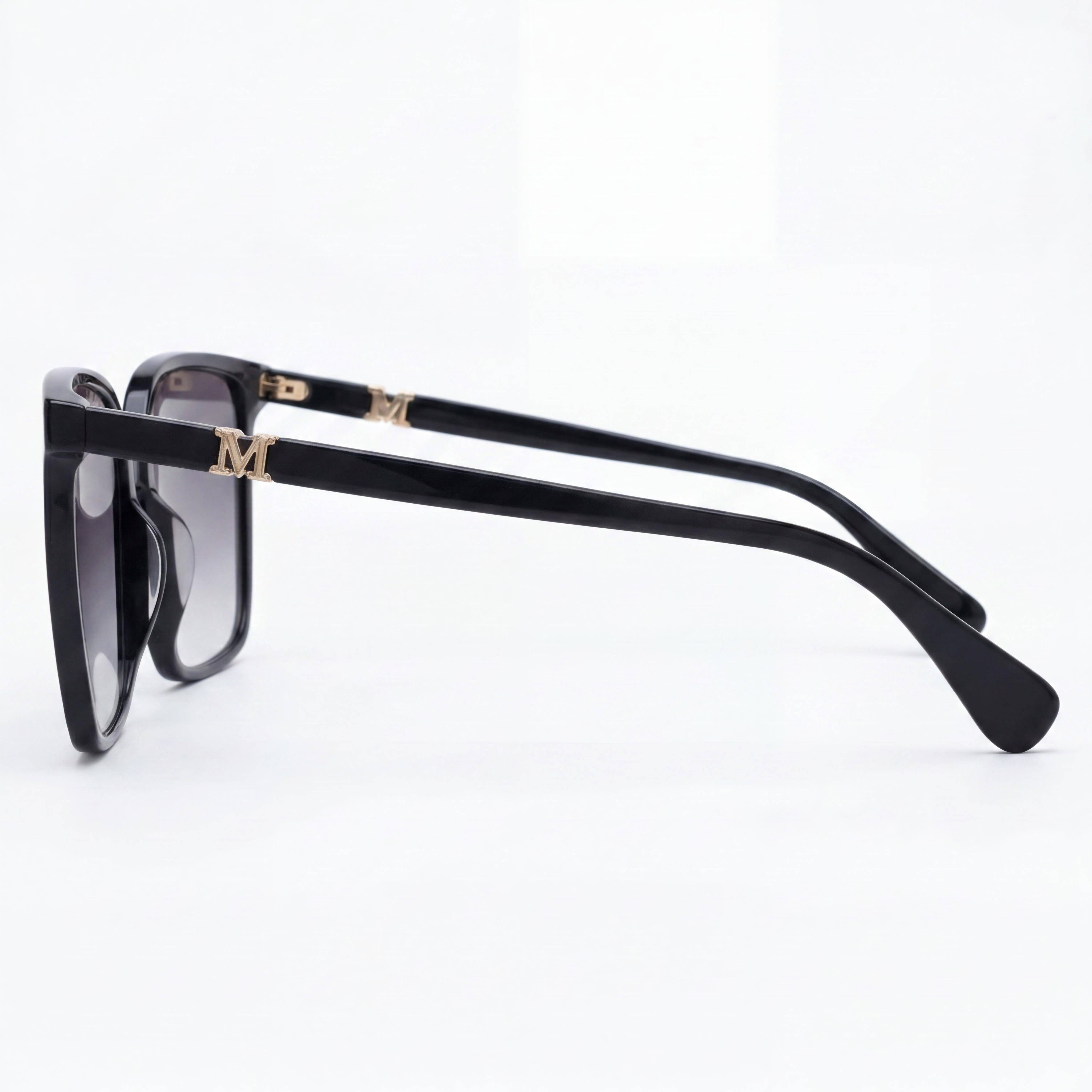 Gafas de sol MaxMara Casual para mujer con montura de plástico, negro brillante/gris degradado, lentes ahumadas degradadas, protección UV, 57 mm, Photo 3