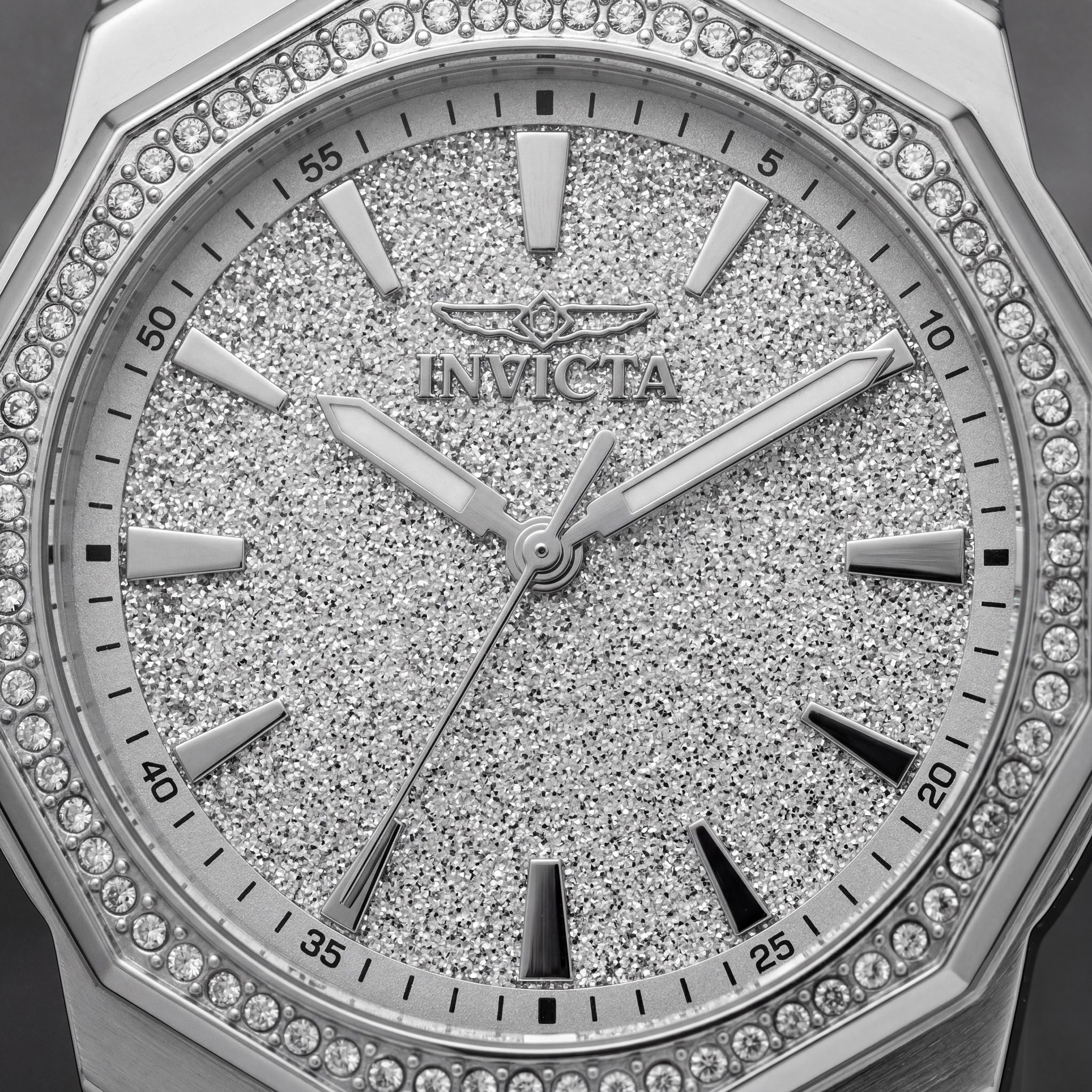 Invicta Speedway 49128 Reloj de pulsera de cuarzo para mujer, esfera plateada, correa de acero inoxidable, 34 mm, Photo 2
