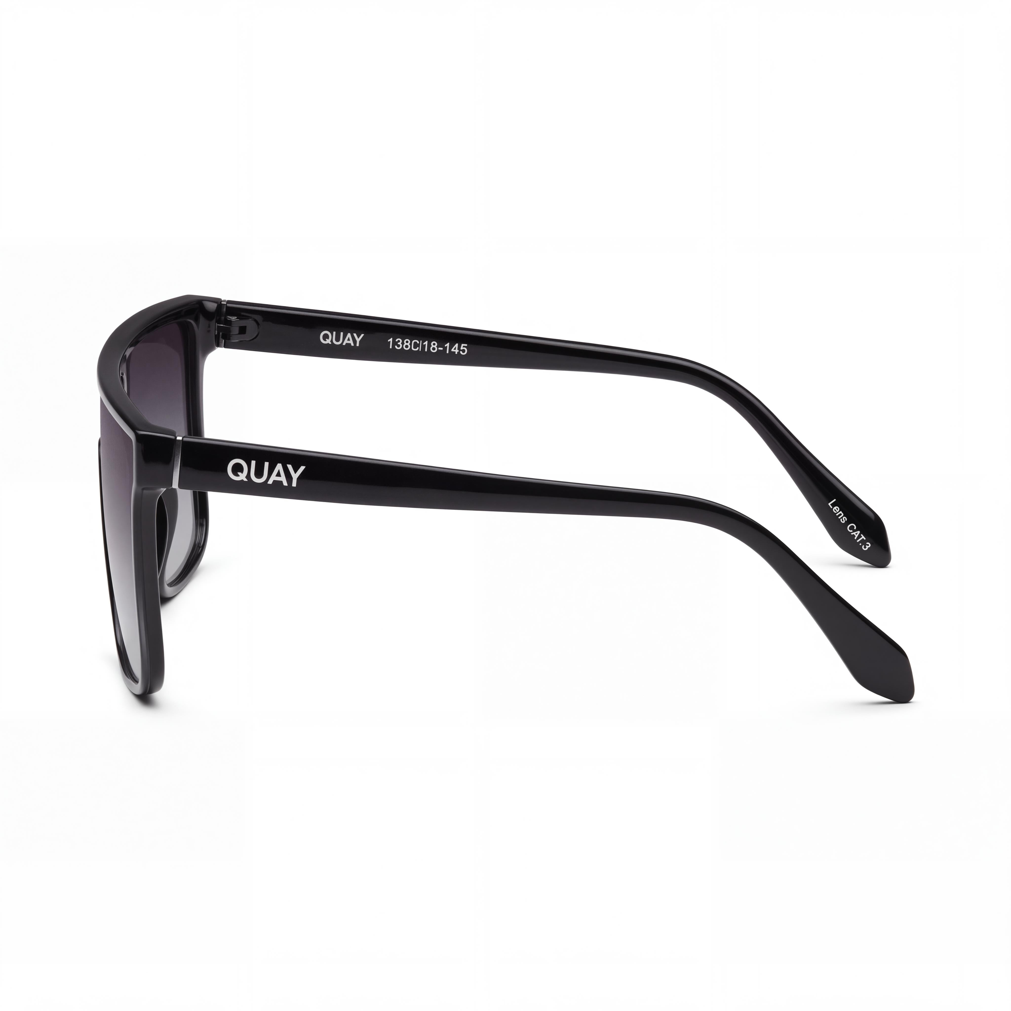 QUAY AUSTRALIA Nightfall Medium Unisex Oversized Polarized UV Protection Sunglasses Black Smoke, Photo 2