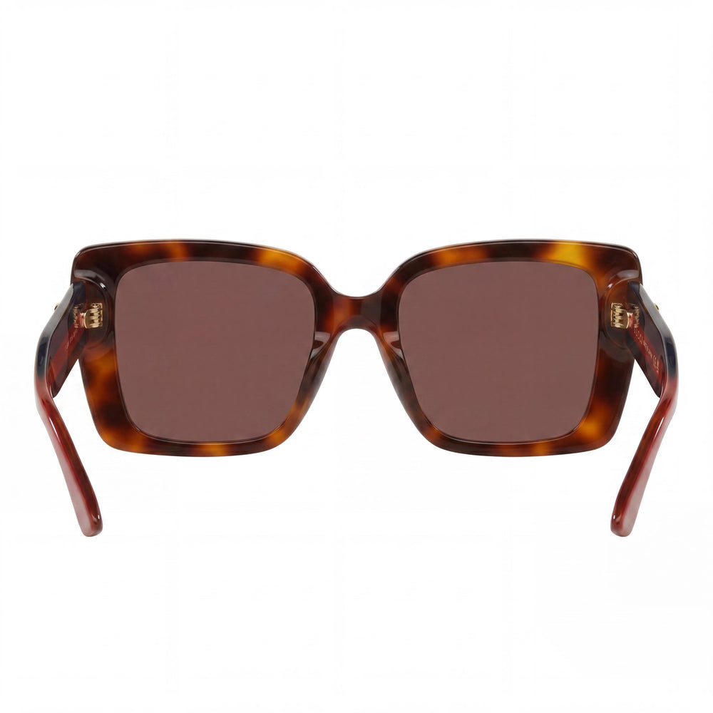 Gafas de sol Gucci clásicas de mariposa de montura completa para mujer, montura de plástico marrón havana azul, lentes marrones no polarizadas, 53 mm