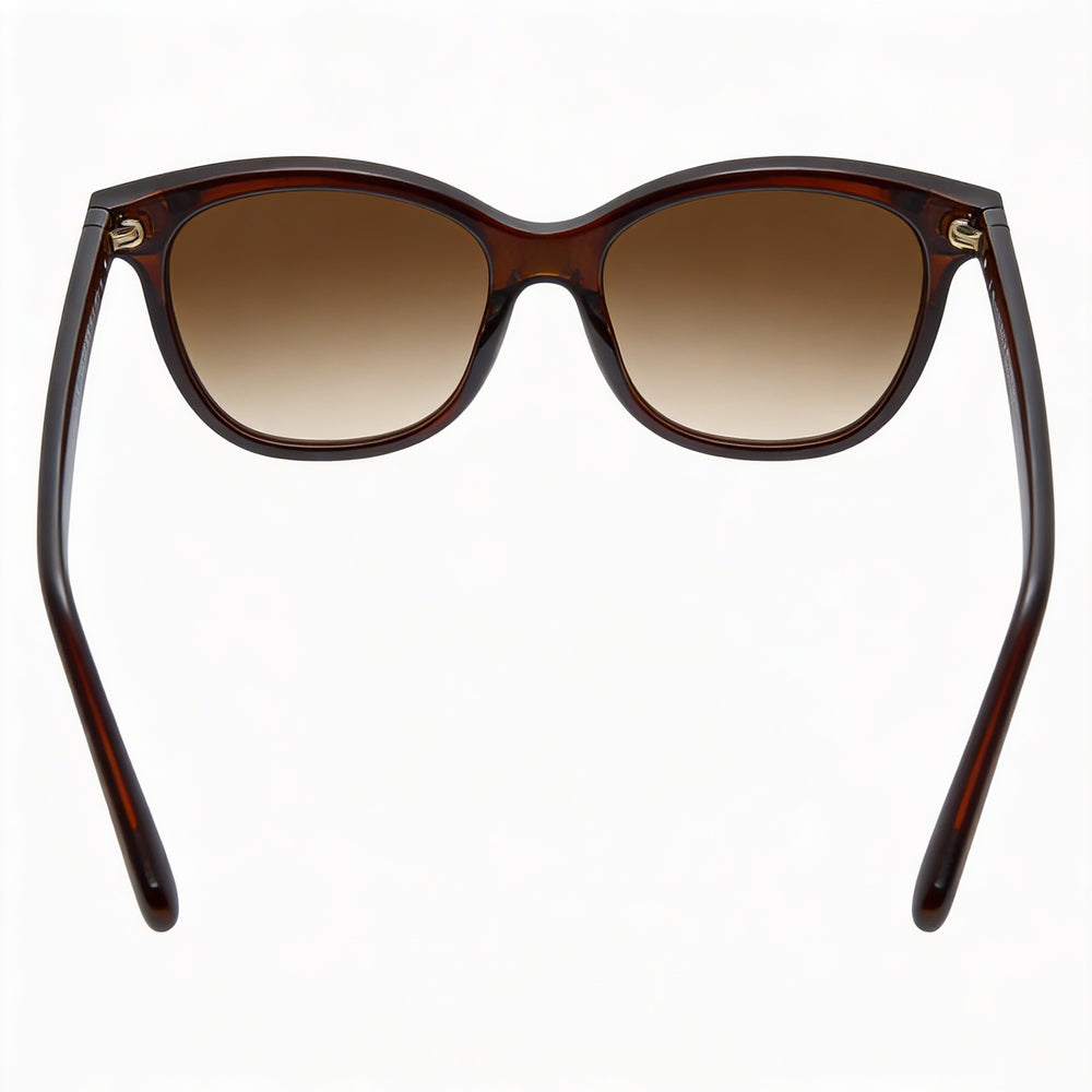 Salvatore Ferragamo SF834S Unisex Rectangular Crystal Wine Plastic Brown Gradient Non-Polarized Sunglasses, 55mm