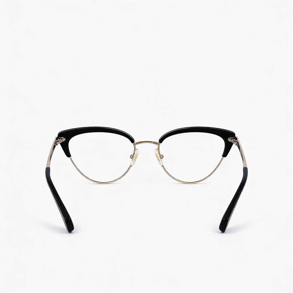 Kate Spade New York Jailyn Gafas Cat Eye Metálicas para Mujer Montura Negra Dorada Lentes no Negras 50-18-140