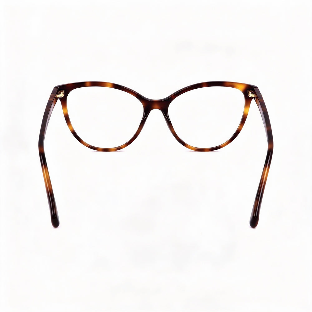 Gafas MaxMara Casual para mujer con montura de plástico color Habana oscuro y lentes transparentes, ancho de lente de 54 mm