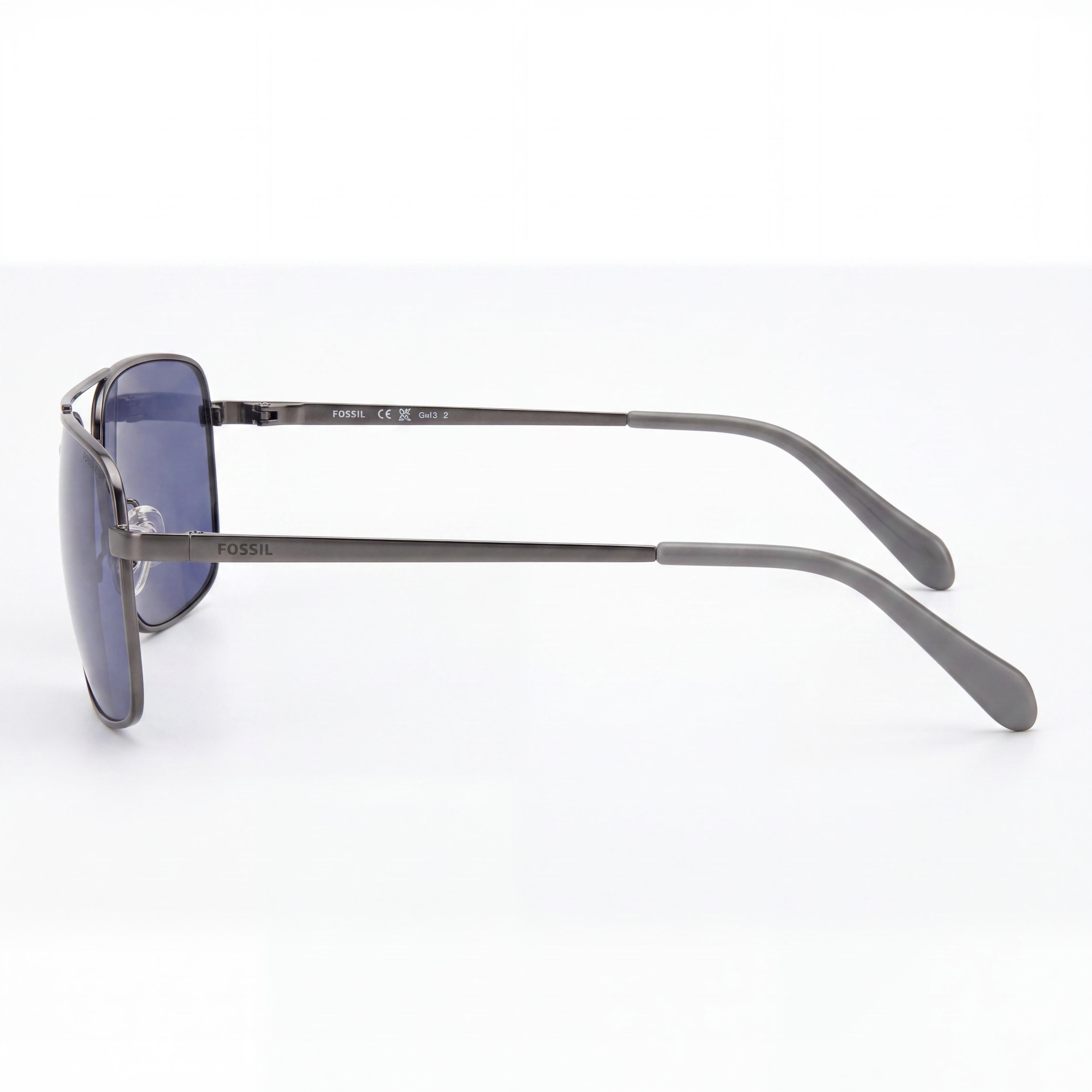 Gafas de sol Fossil Fos 3161/G/S Navigator para mujer, montura rutenio oscuro mate, lentes azules de acero inoxidable con protección UV de 59 mm, Photo 3