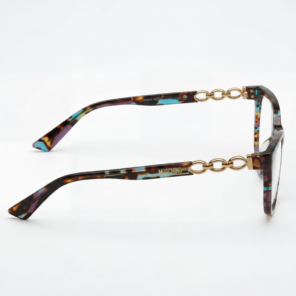 Gafas de sol Moschino MOS589 Modern Butterfly de plástico en azul habano bruñido, sin polarizar, de 53 mm para mujer