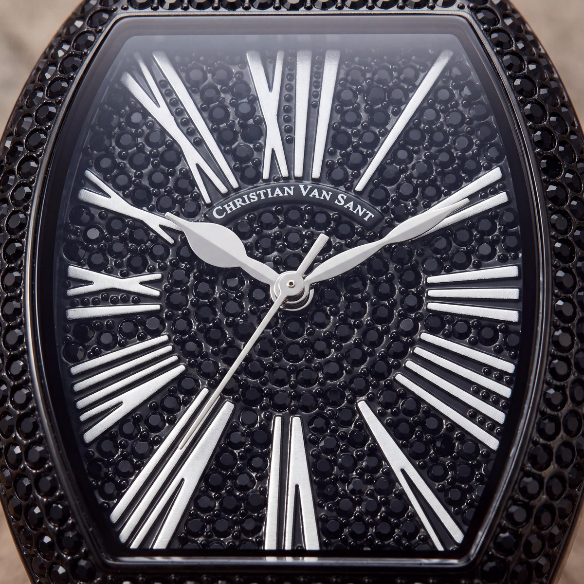 Christian Van Sant Women's Quartz Movement Black Watch with Crystal Bezel & Dial, Water & Scratch Resistant, Photo 2
