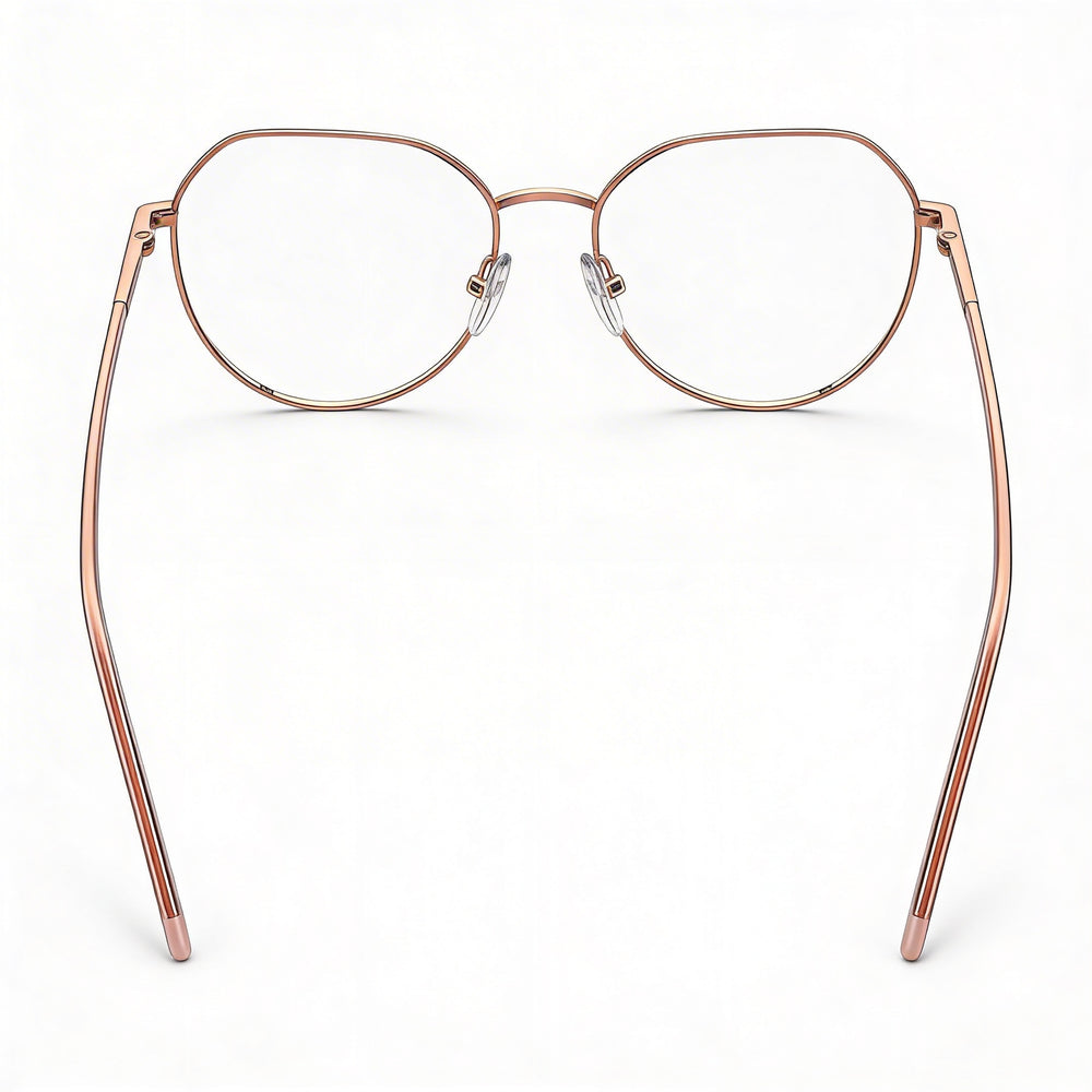 Love Moschino Logo Pill Women's Gold Copper Metal Optical Frames 54mm - Clear Demo Lenses, Prescription Ready