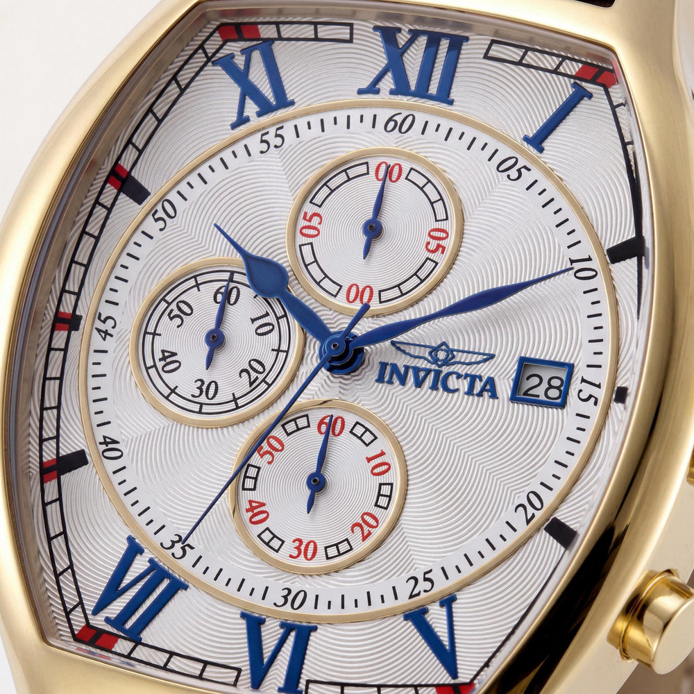 Invicta Specialty 49840 Unisex Gold Stainless Steel Leather Strap Quartz Chronograph Watch 43mm