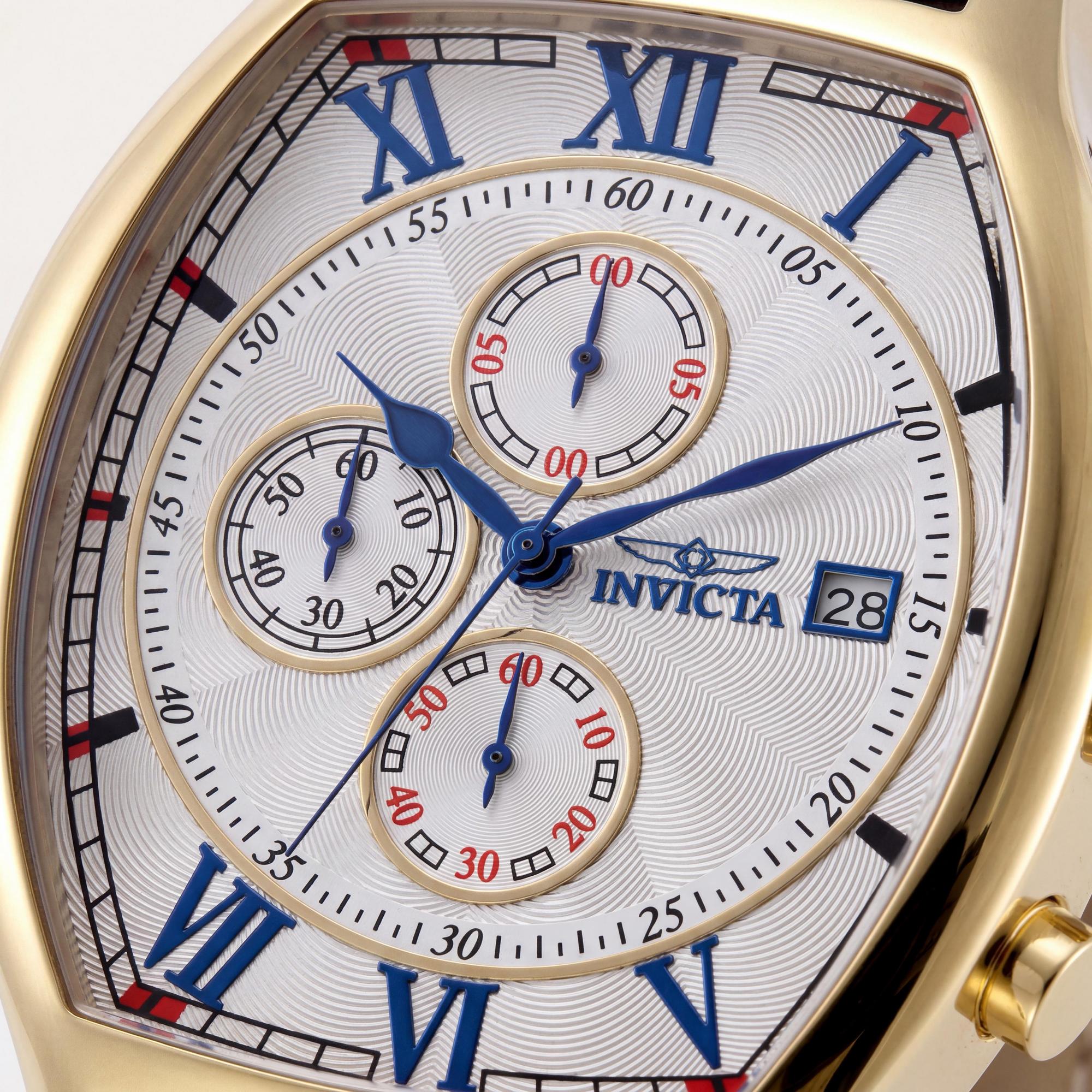 Invicta Specialty 49840 Unisex Gold Stainless Steel Leather Strap Quartz Chronograph Watch 43mm, Photo 2