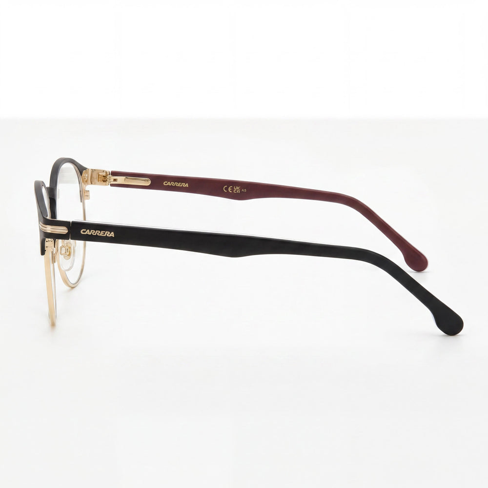 Gafas de sol Carrera Casual Unisex de acero inoxidable, negro mate y dorado, 50 mm, no polarizadas