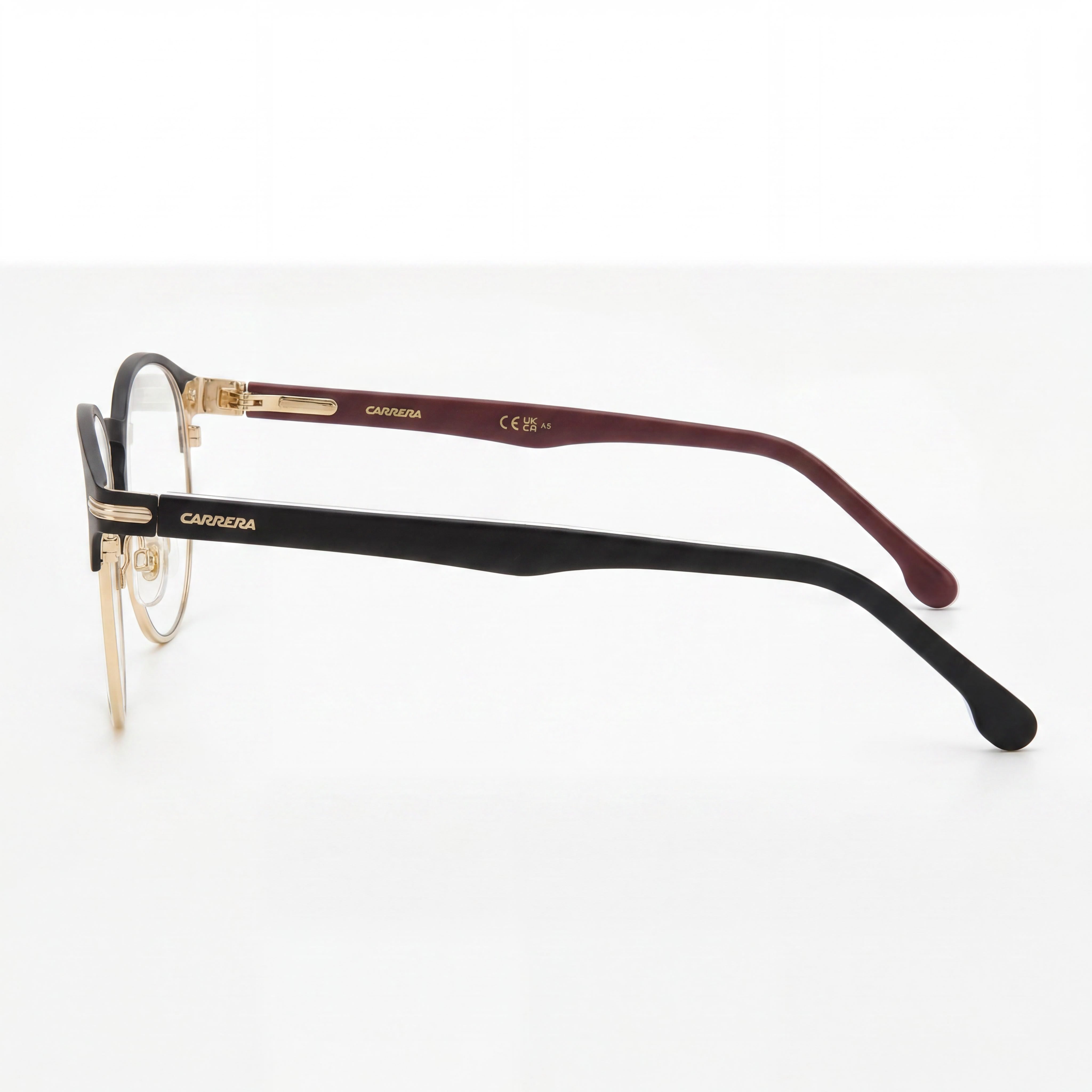 Gafas de sol Carrera Casual Unisex de acero inoxidable, negro mate y dorado, 50 mm, no polarizadas, Photo 2