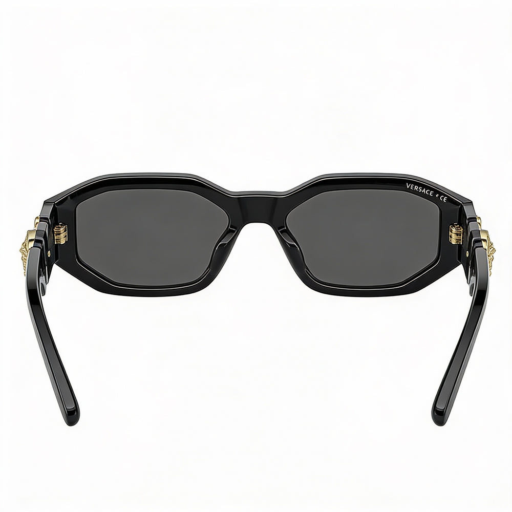 Gafas de sol unisex Versace Classic con montura multicolor y lentes gris oscuro, ancho de 48 mm