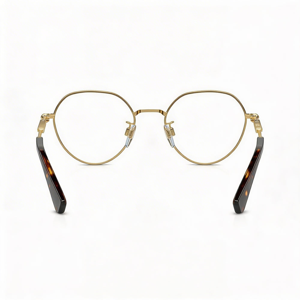Gafas graduadas BURBERRY BE1388D para hombre, ajuste asiático, montura de metal marrón con bisagras esféricas y patillas grabadas, 51 mm