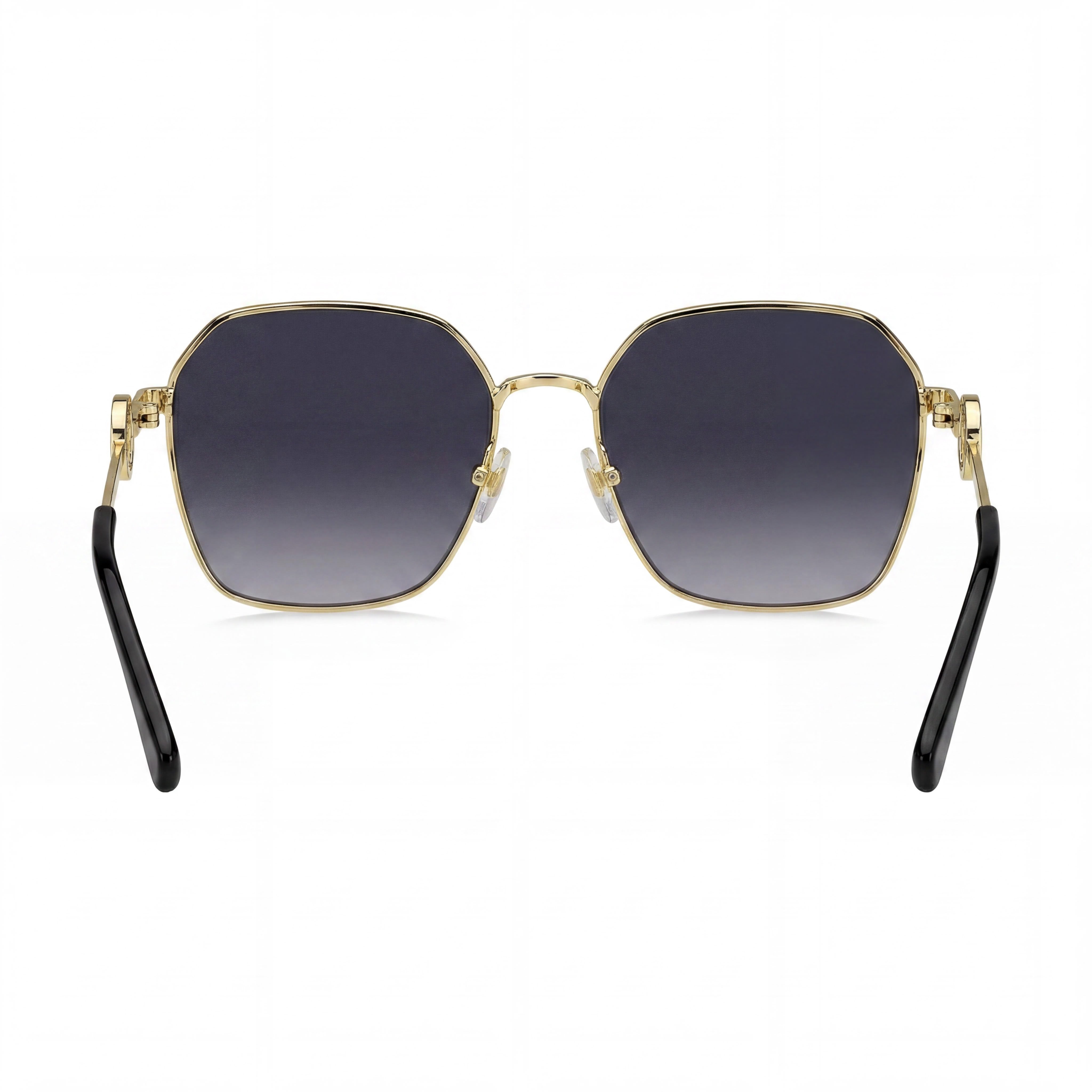 Marc Jacobs MARC 729/S Women's Square Metal Sunglasses, Gold Black Frame, Dark Grey Shaded Lenses, 58mm, Photo 4