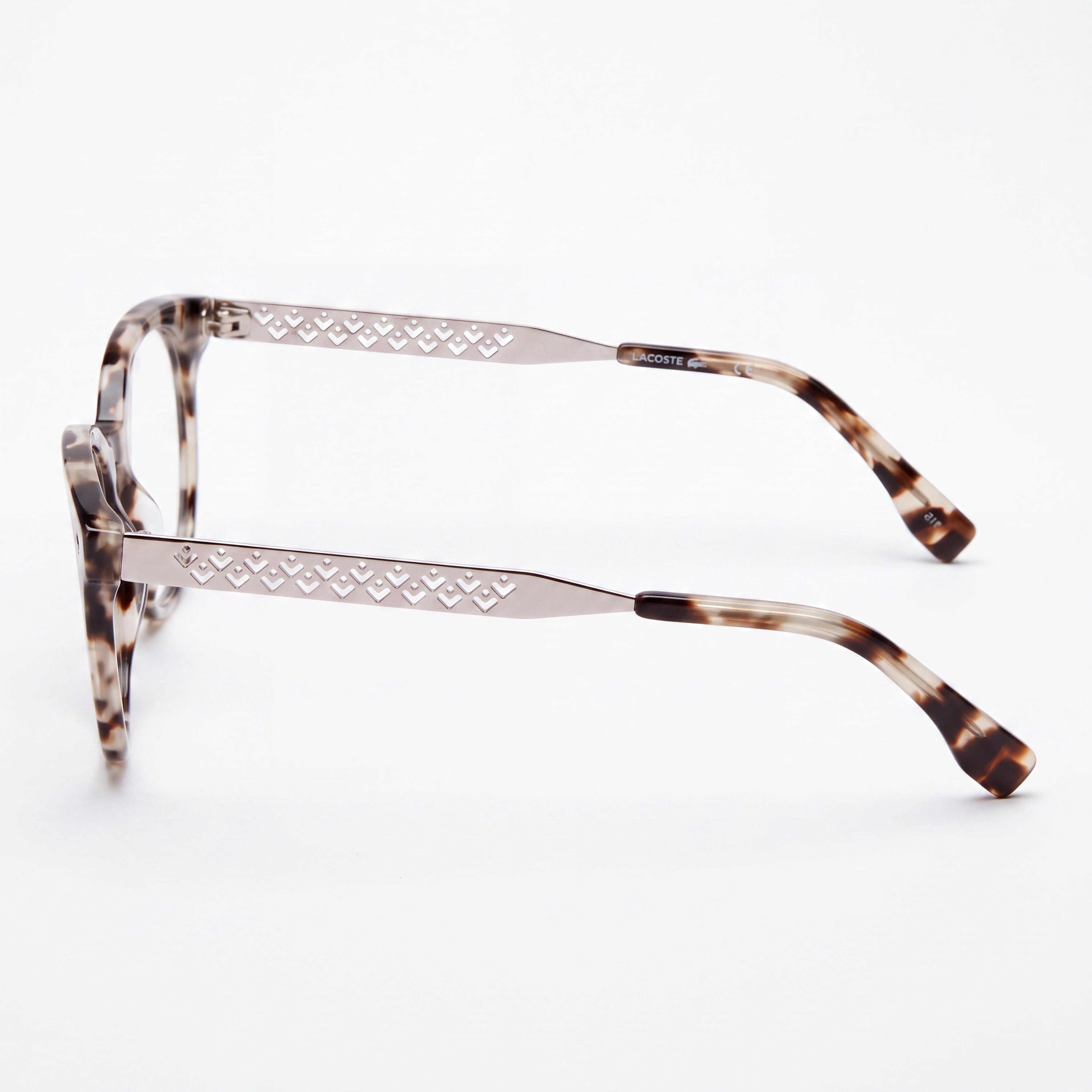 Gafas Lacoste L2806 para hombre con montura metálica Rose Havana, detalladas con 50 mm de ancho de lente, 20 mm de ancho de puente y 140 mm de longitud de patilla, Photo 2