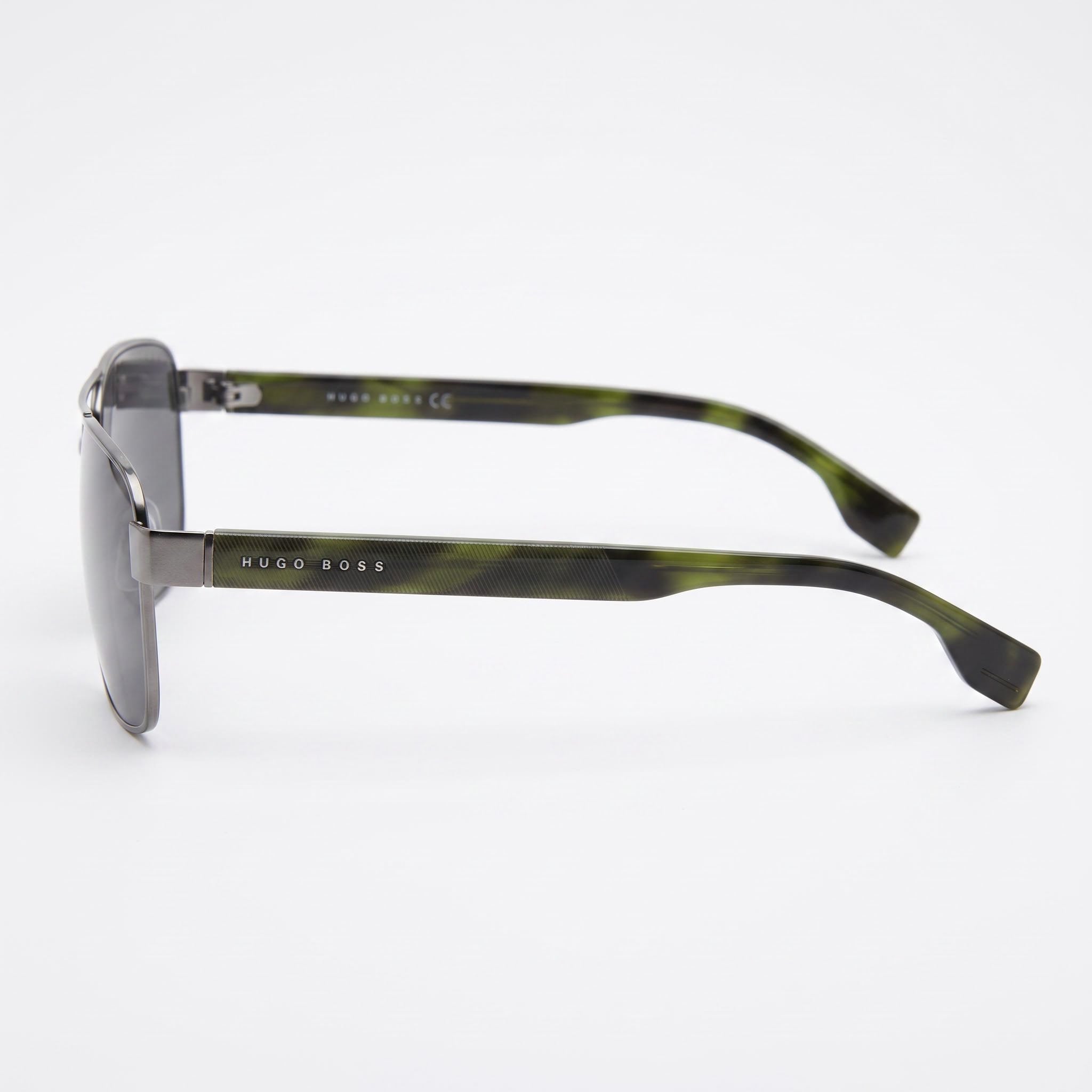 Gafas de sol de hombre Hugo Boss BOSS 1240/S clásicas con montura de aleación de rutenio oscuro y protección UV de 60 mm, Photo 3