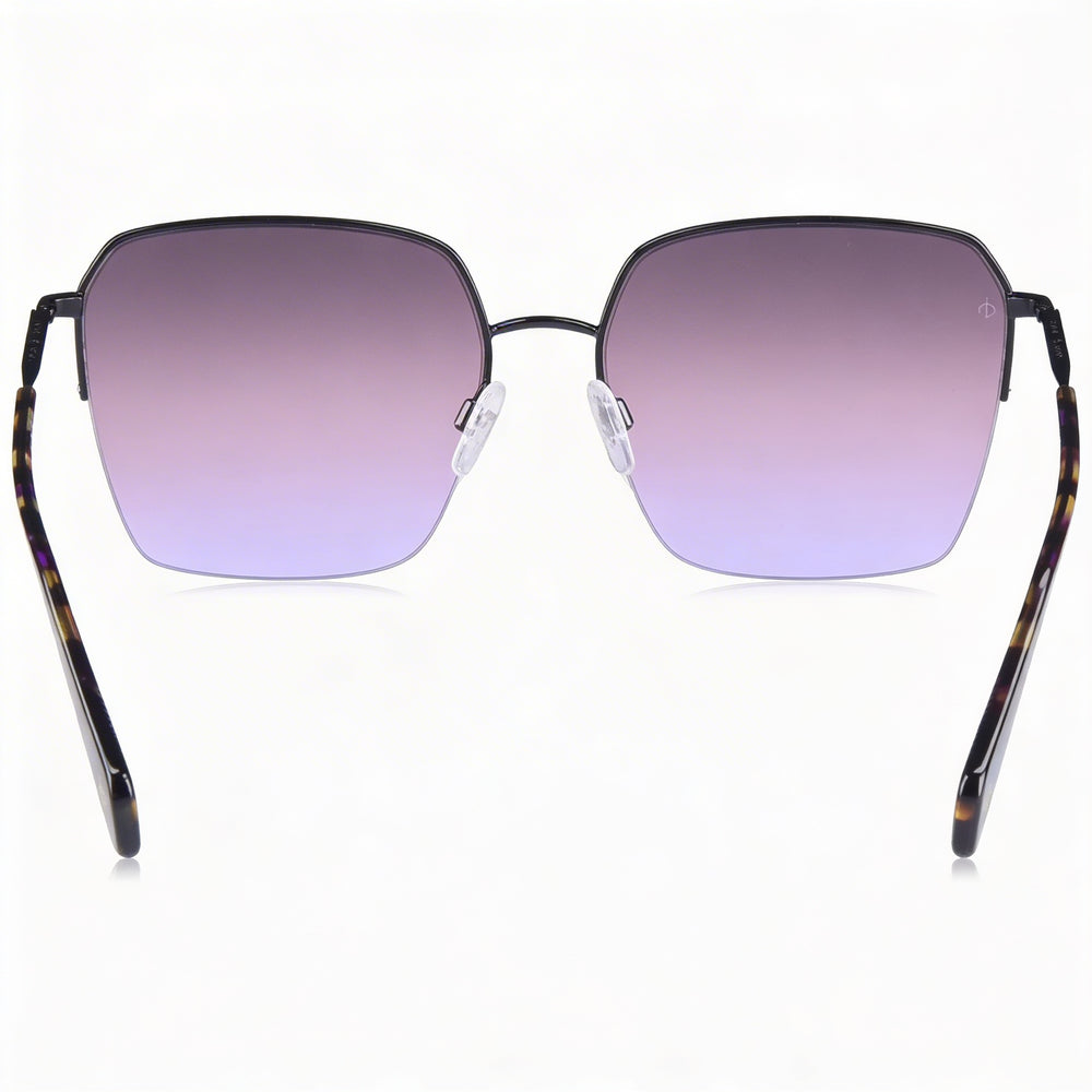 Gafas Rag & Bone Modern para mujer, montura de acero inoxidable negro con lentes marrones no polarizadas de 58 mm