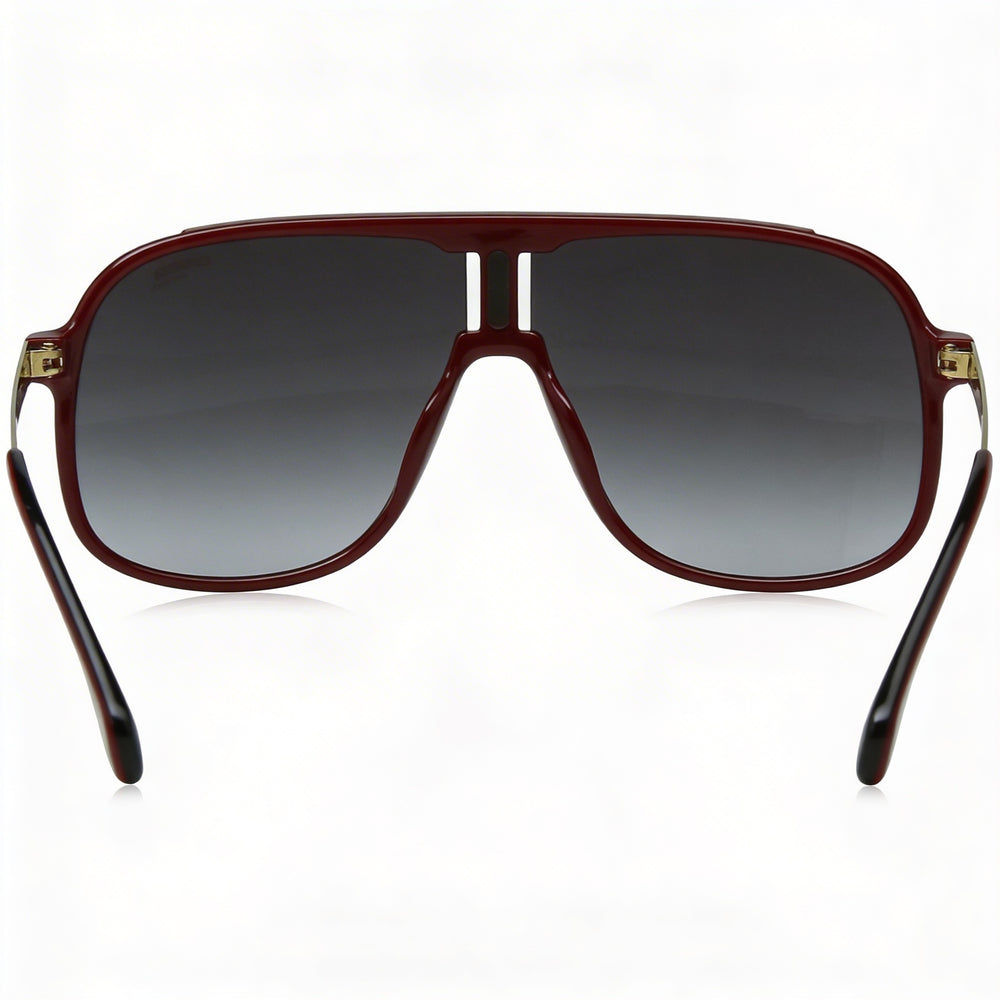 Carrera Wayfarers Unisex Gold, Red Plastic 62mm Sunglasses with Gradient Grey UV Protection Anti-Reflective Lenses