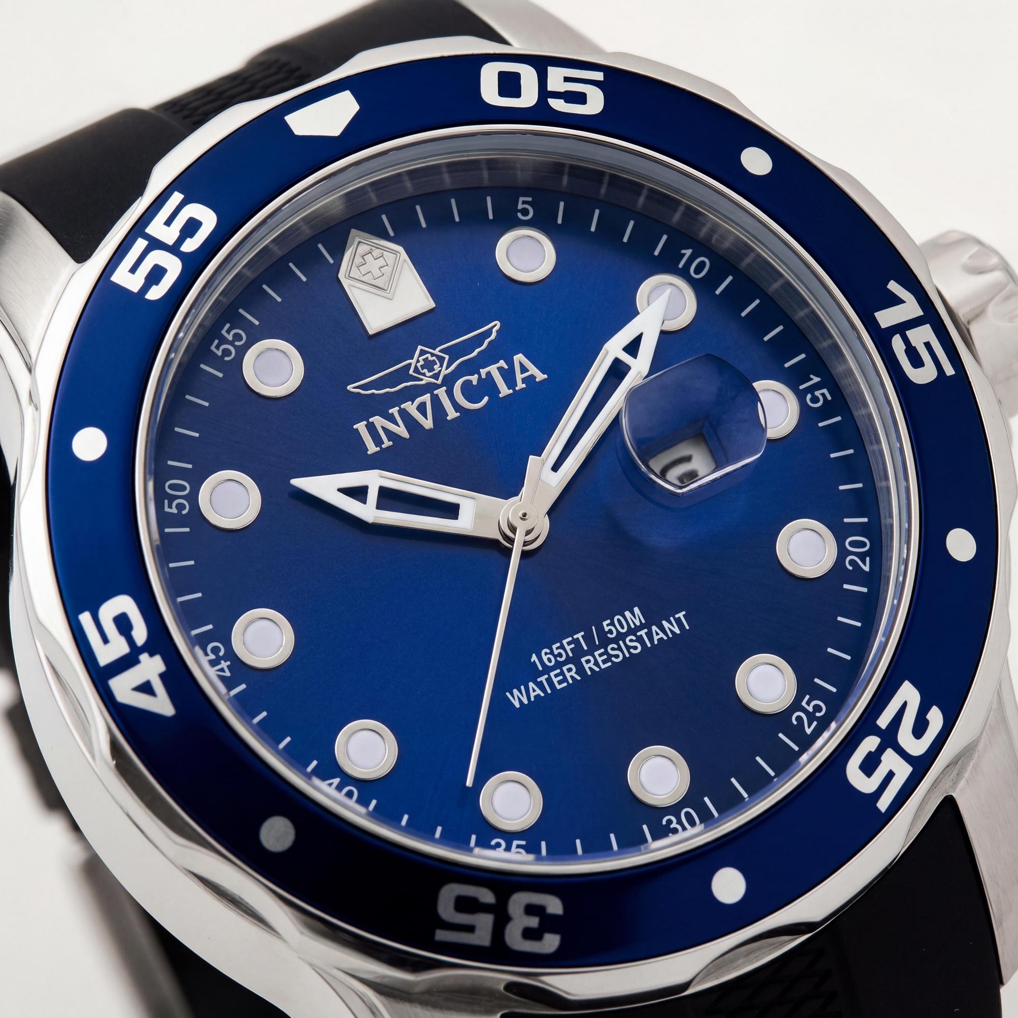 Reloj Invicta Pro Diver IN-45734-AMZUK para hombre, de cuarzo, resistente al agua, de acero inoxidable plateado y esfera azul, de 48 mm., Photo 2