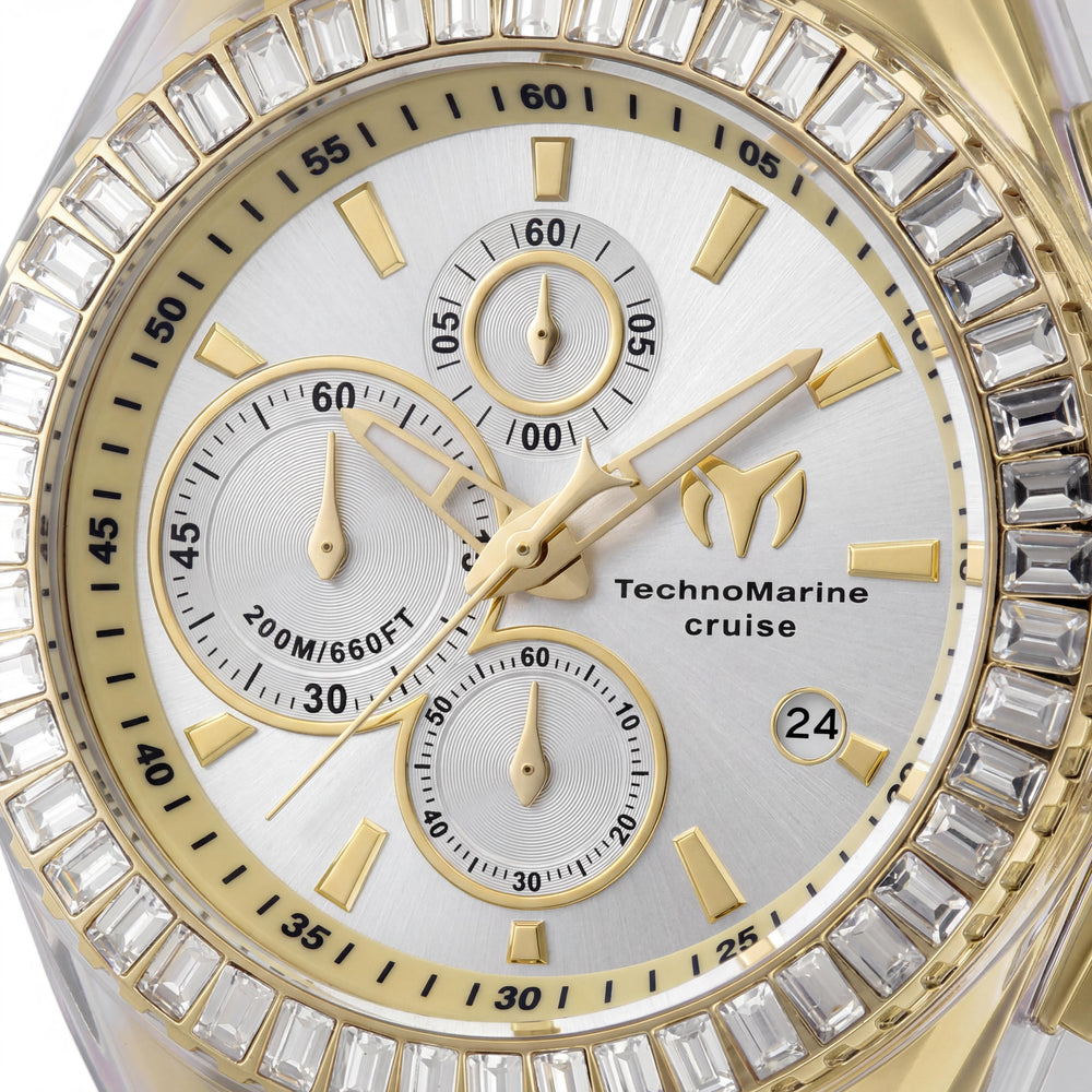 Reloj Unisex Technomarine Cruise TM-121154 de Cuarzo Cronógrafo con Esfera Plateada de Acero Inoxidable 45mm