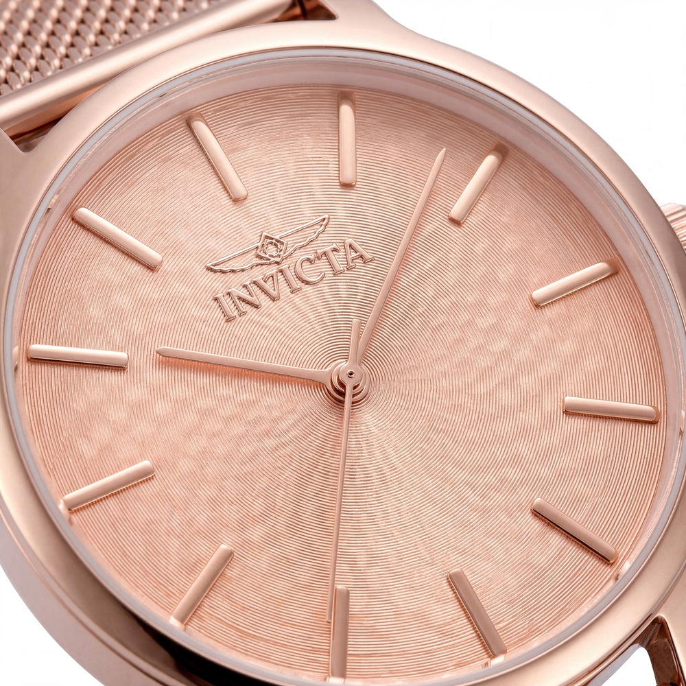 Invicta Wildflower Reloj de Pulsera de Cuarzo para Mujer, Brazalete de Acero Inoxidable de 38mm, Esfera Oro Rosa
