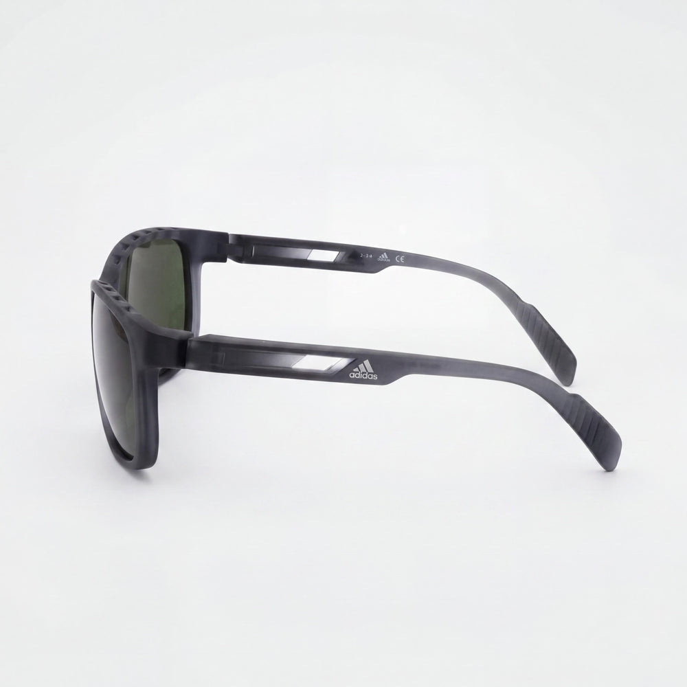 adidas Classic Men's Sunglasses with Grey Green Plastic Frame and Green Polycarbonate Lenses, Lens Width 62mm
