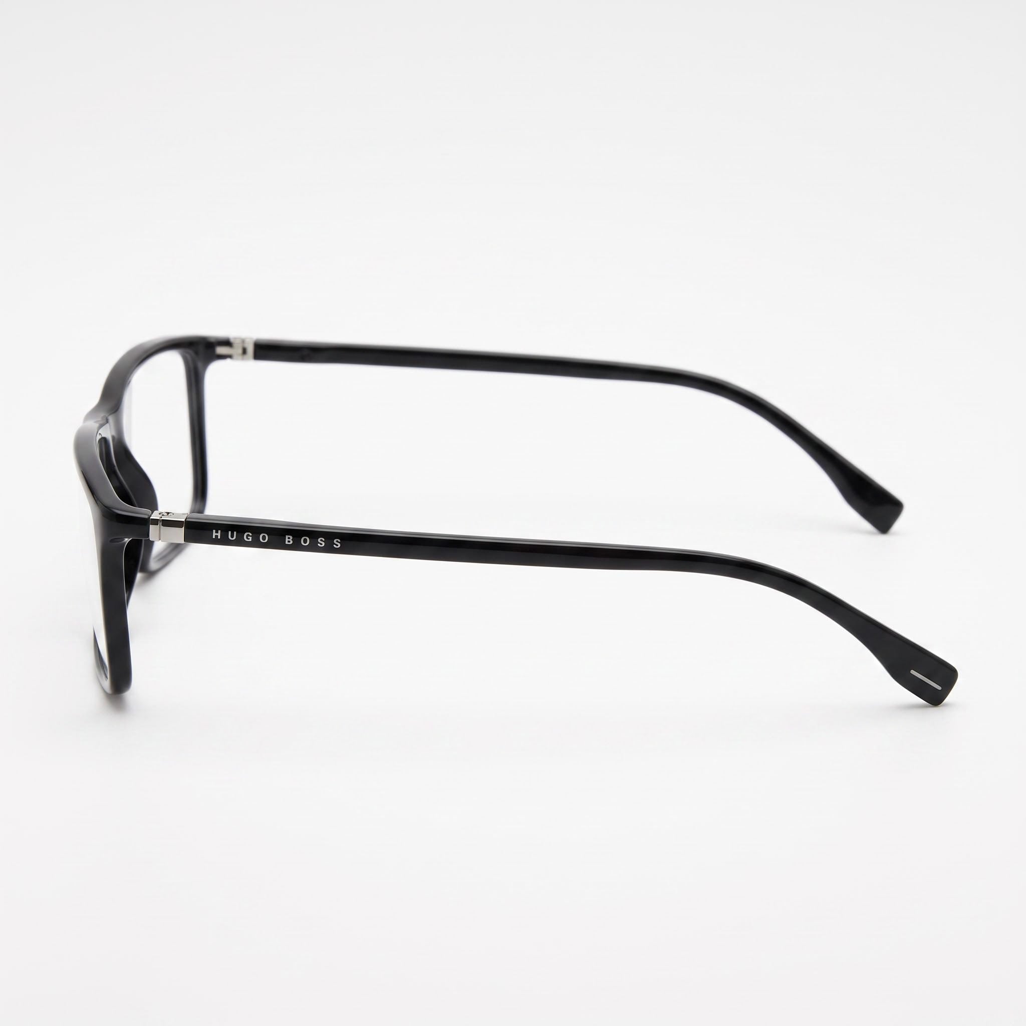 Hugo Boss 0680/IT Men's Black Plastic Rectangular Full Rim Prescription-Ready Eyeglasses 55-16-145, Photo 2