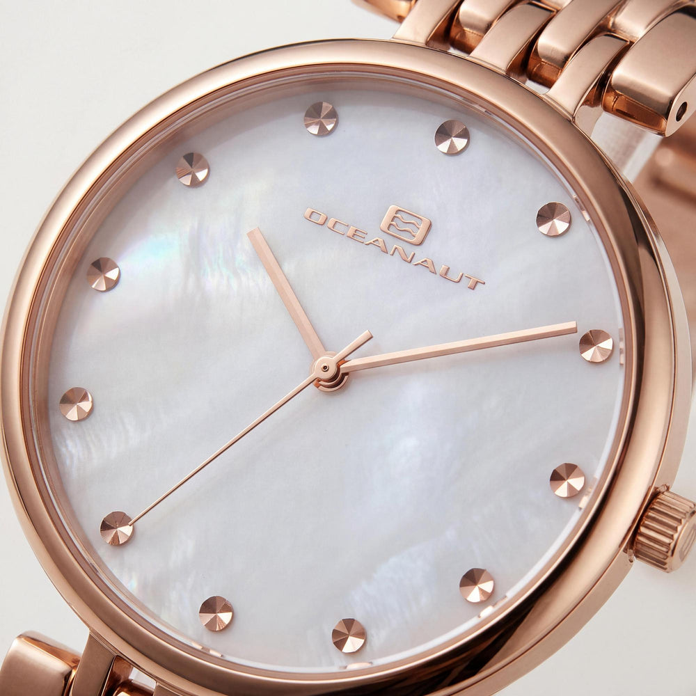 Reloj Oceanaut Aerglo para mujer, de acero inoxidable, con esfera de nácar y resistente al agua