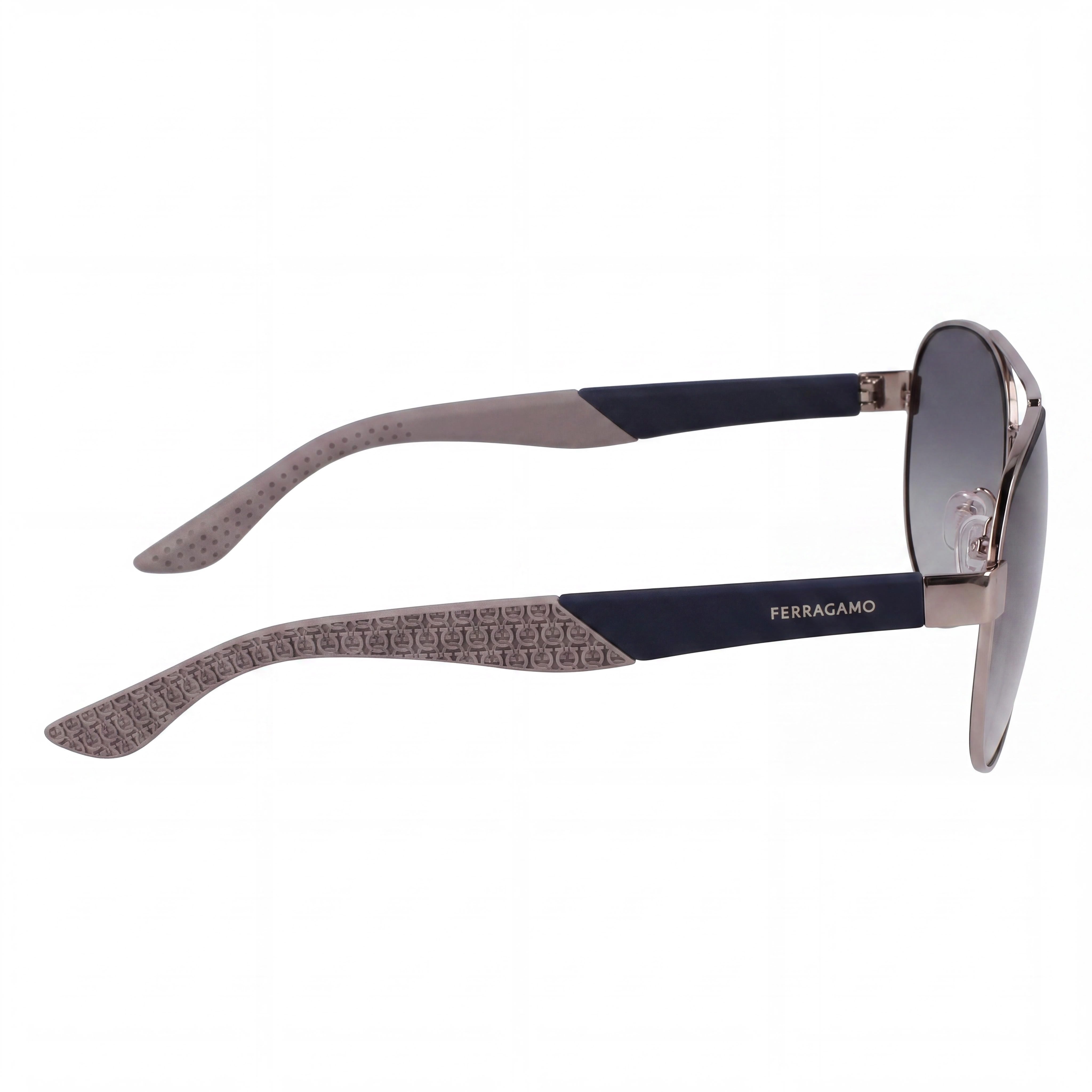 Salvatore Ferragamo Sf275sn Unisex Brillante Rutenio Claro Metal Gafas de Sol de Aviador con Degradado No Polarizadas 62mm, Photo 3