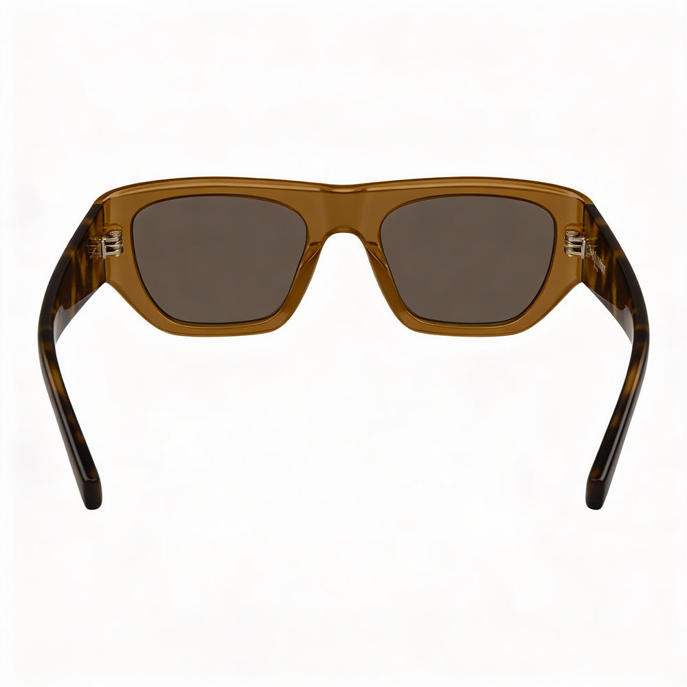 SAINT LAURENT Retro Glam Women's Polarized Brown Havana Frame Black Lenses 52mm