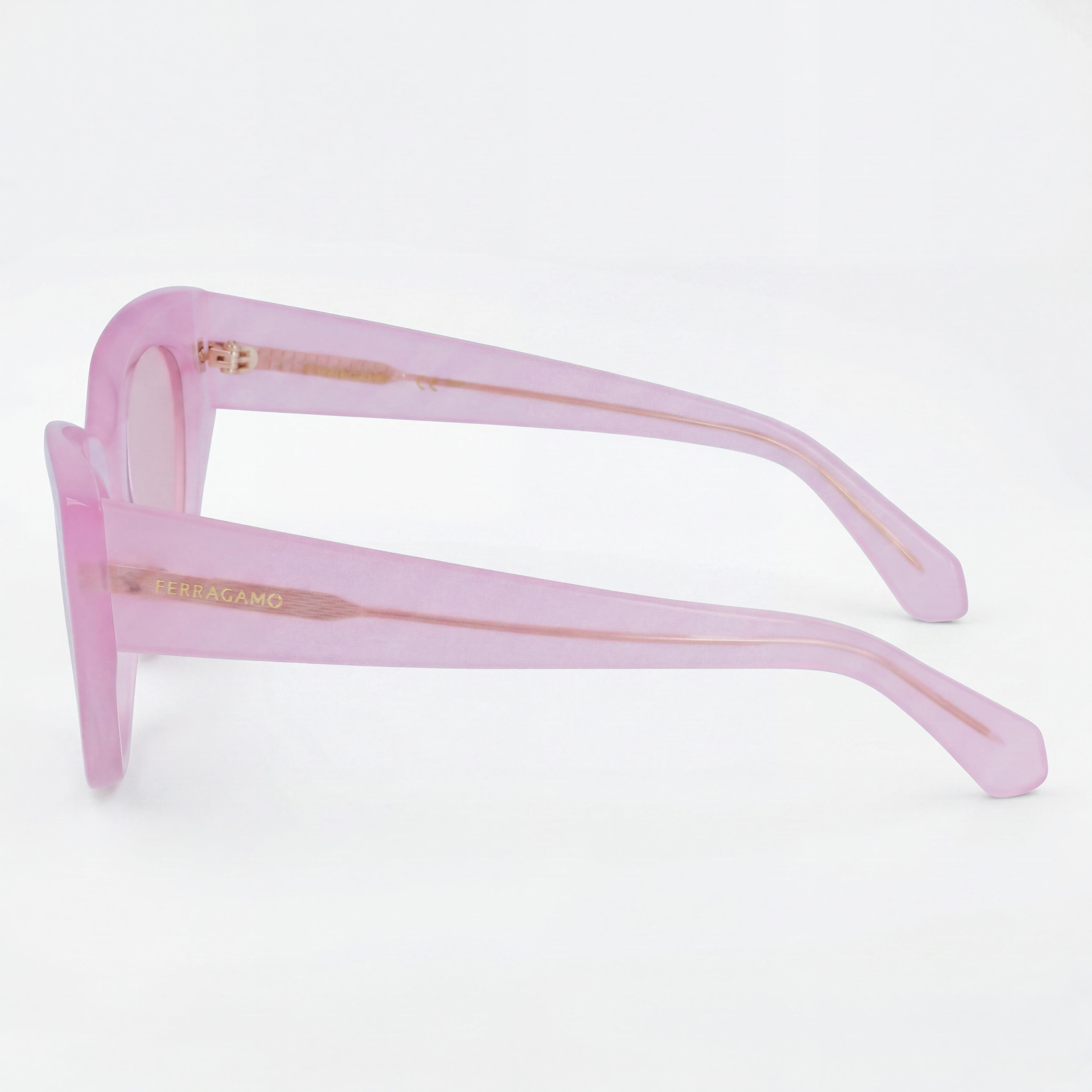 Gafas Ferragamo Sf1107s unisex de plástico multicolor, lentes rosa opalino sin polarizar con protección UV, 55mm, Photo 3