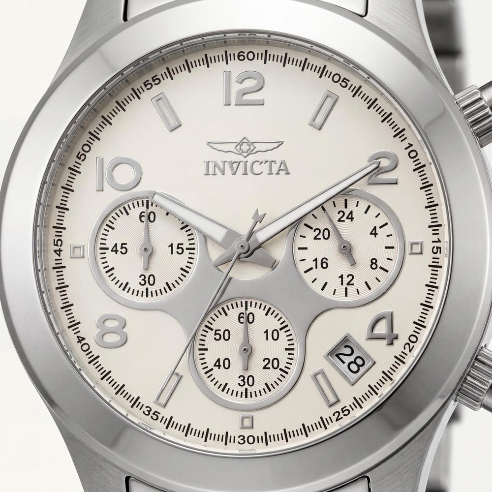 Invicta Angel Collection Women's Silver Stainless Steel Chronograph Glow In The Dark Watch