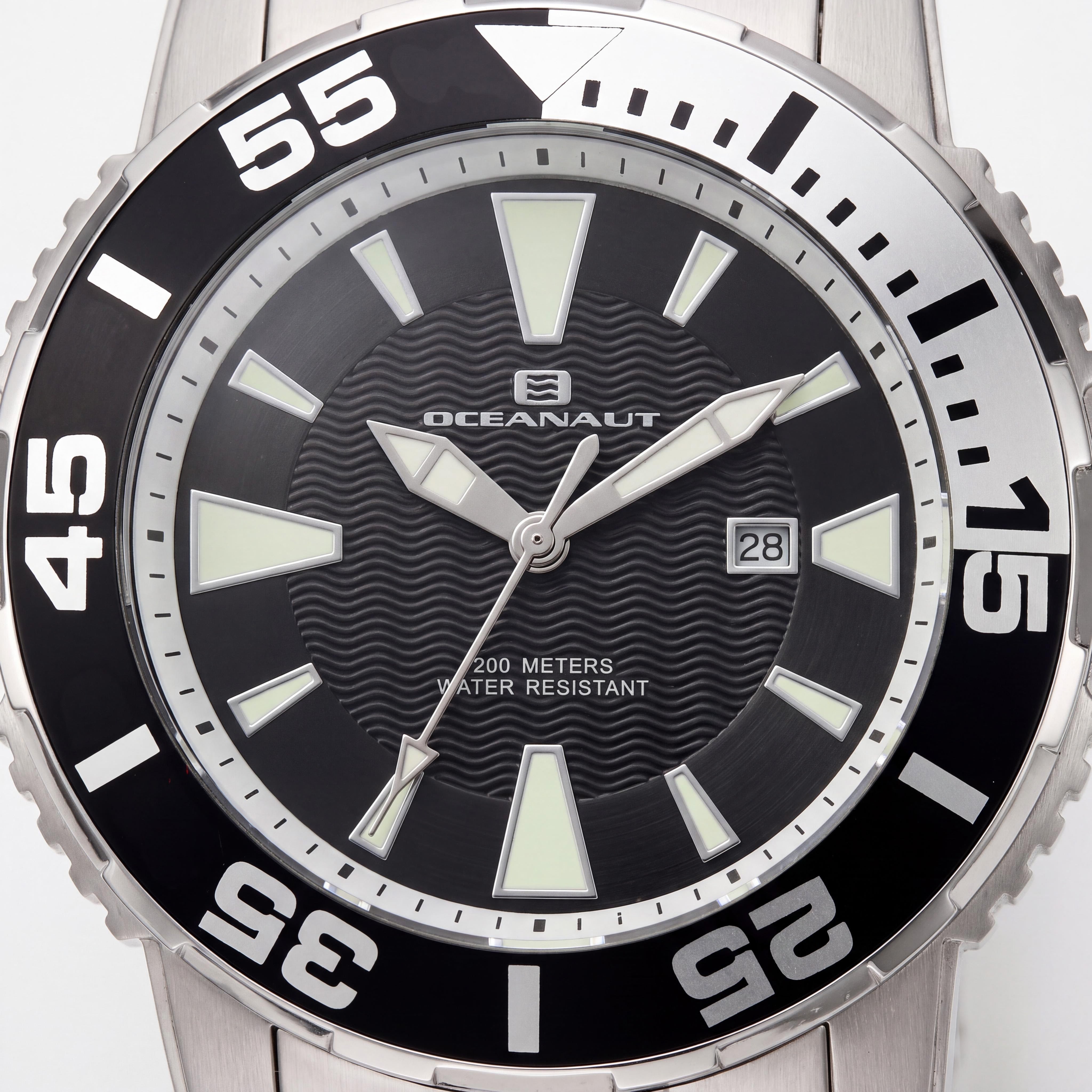 Oceanaut Men's OC2911 Marletta 48mm Black Dial Stainless Steel Watch with Date & Rotating Bezel, Photo 2